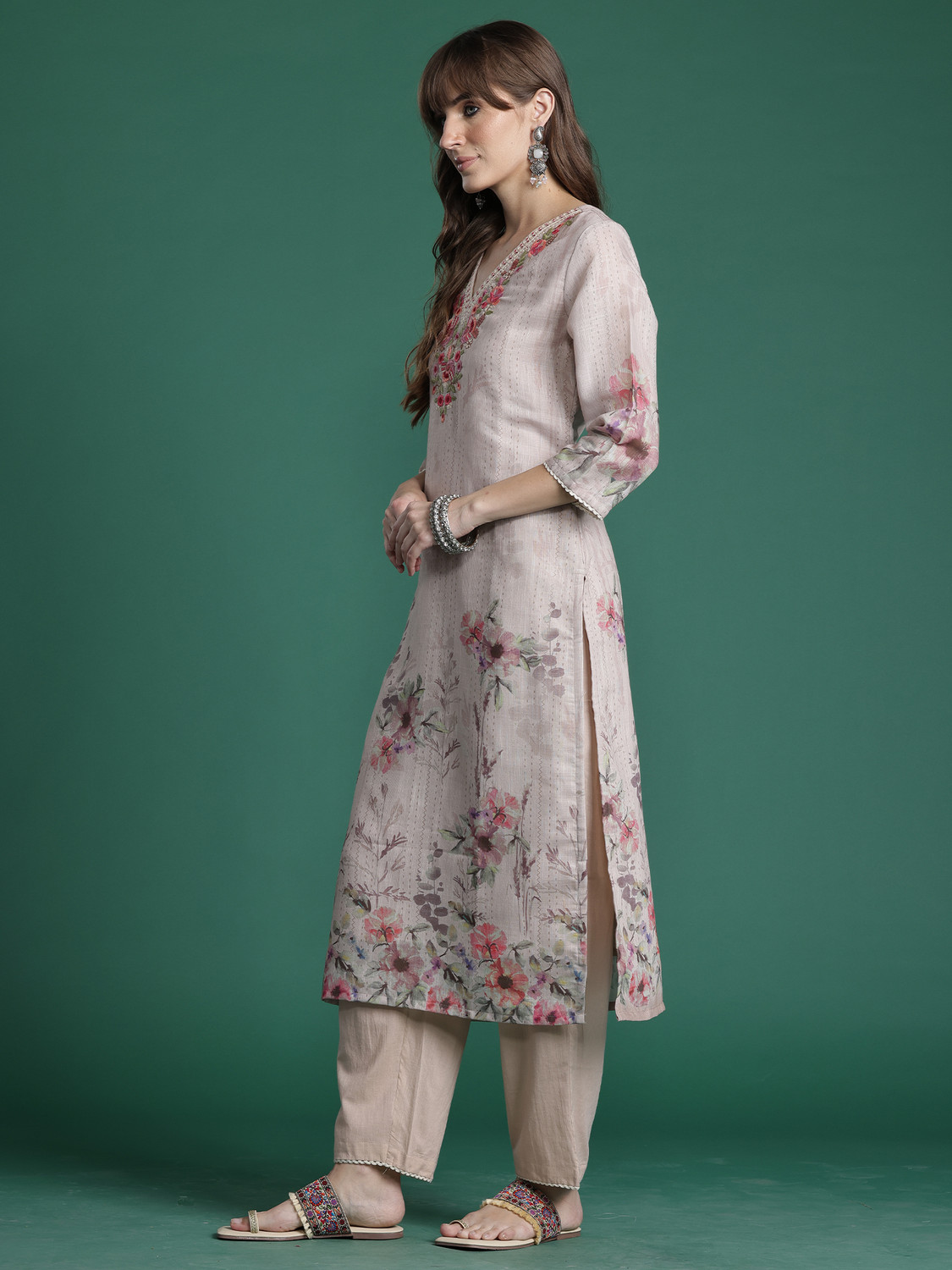 Image of Indo Era Women Kurta Pant Dupatta Set
