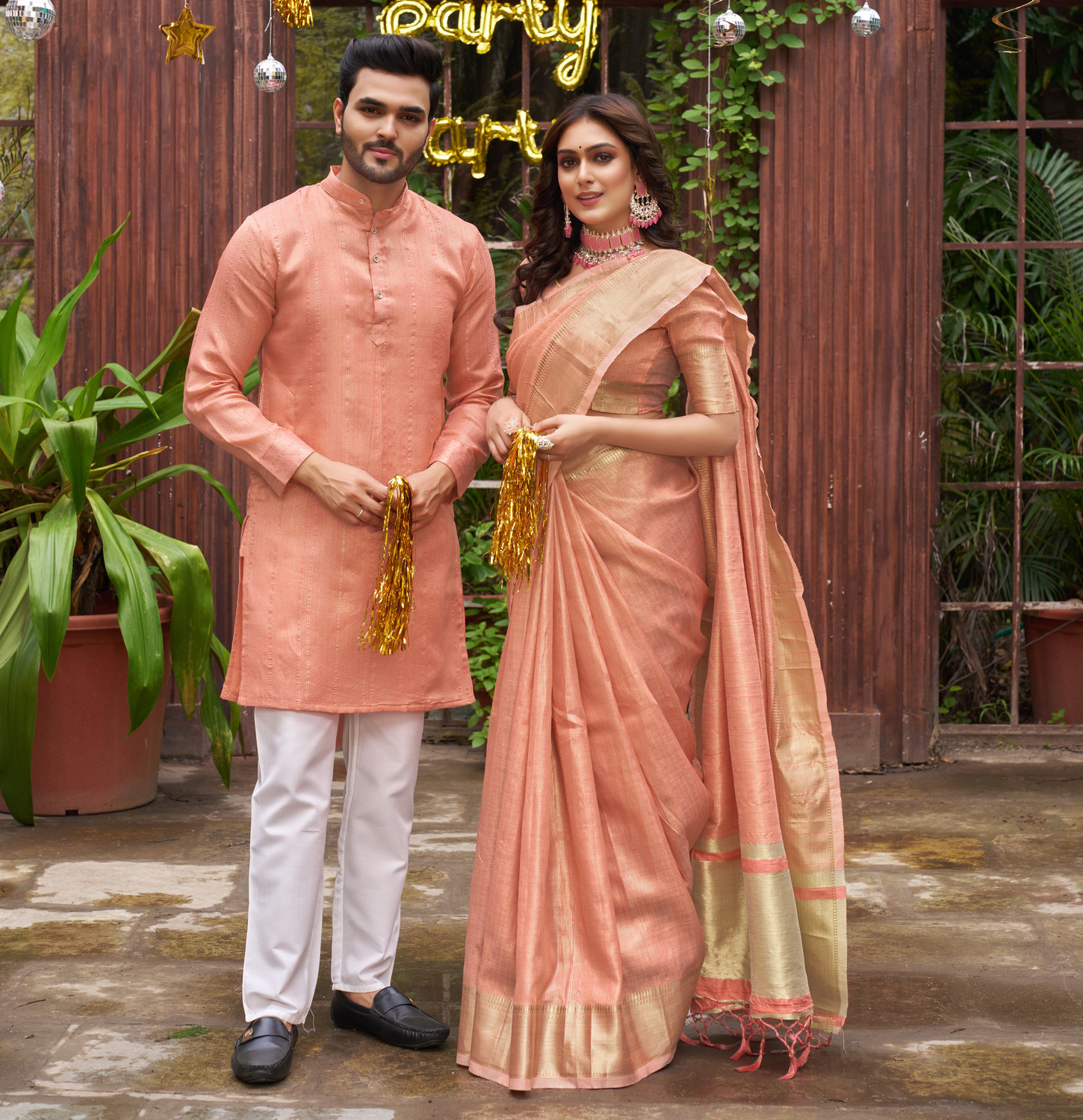 Image of archittam Men Linen Kurta Pyjama Set
