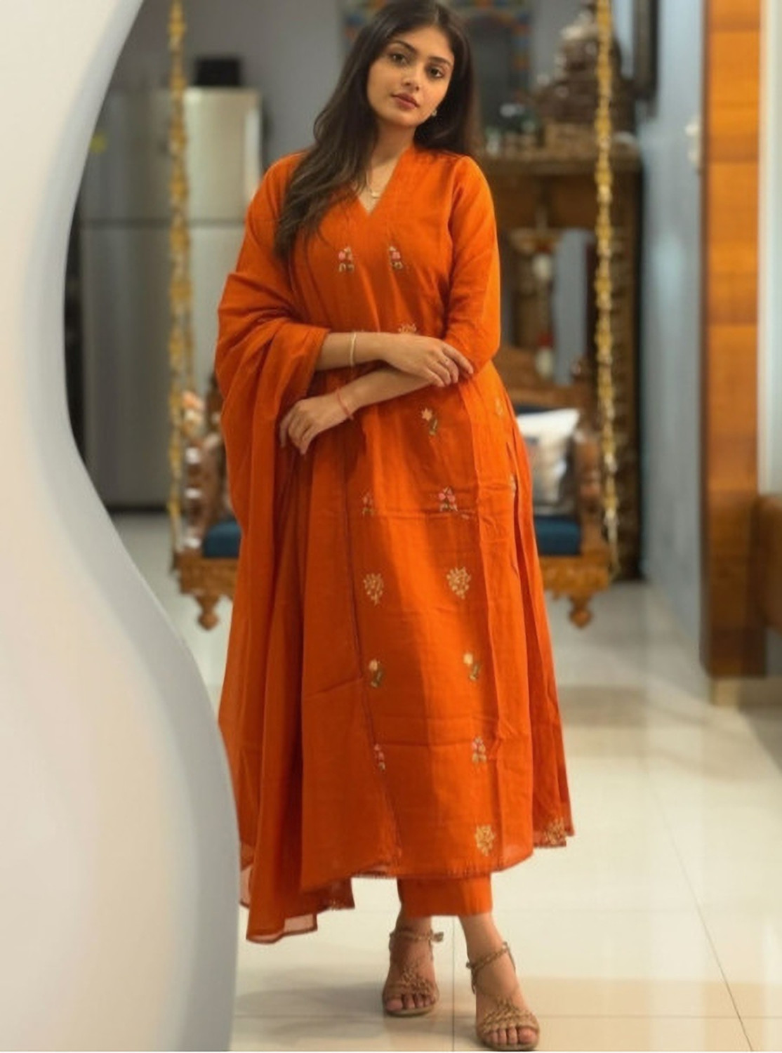 Image of ANJIKI Women Kurti Pant Dupatta Set