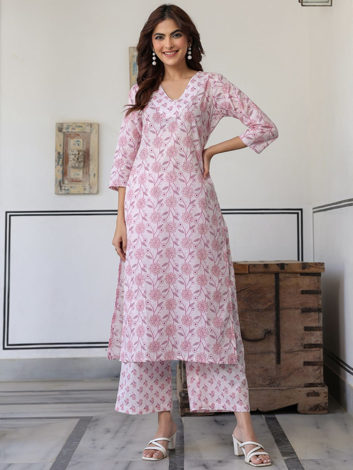 Image of Janasya Women Kurta Pant Set