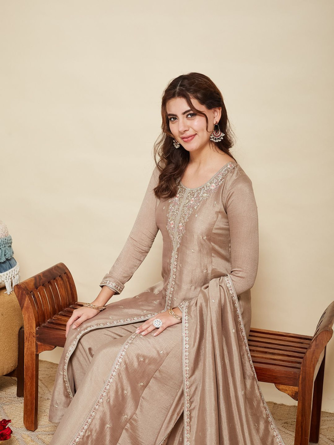 Image of MOKOSH Women Kurta Pant Dupatta Set