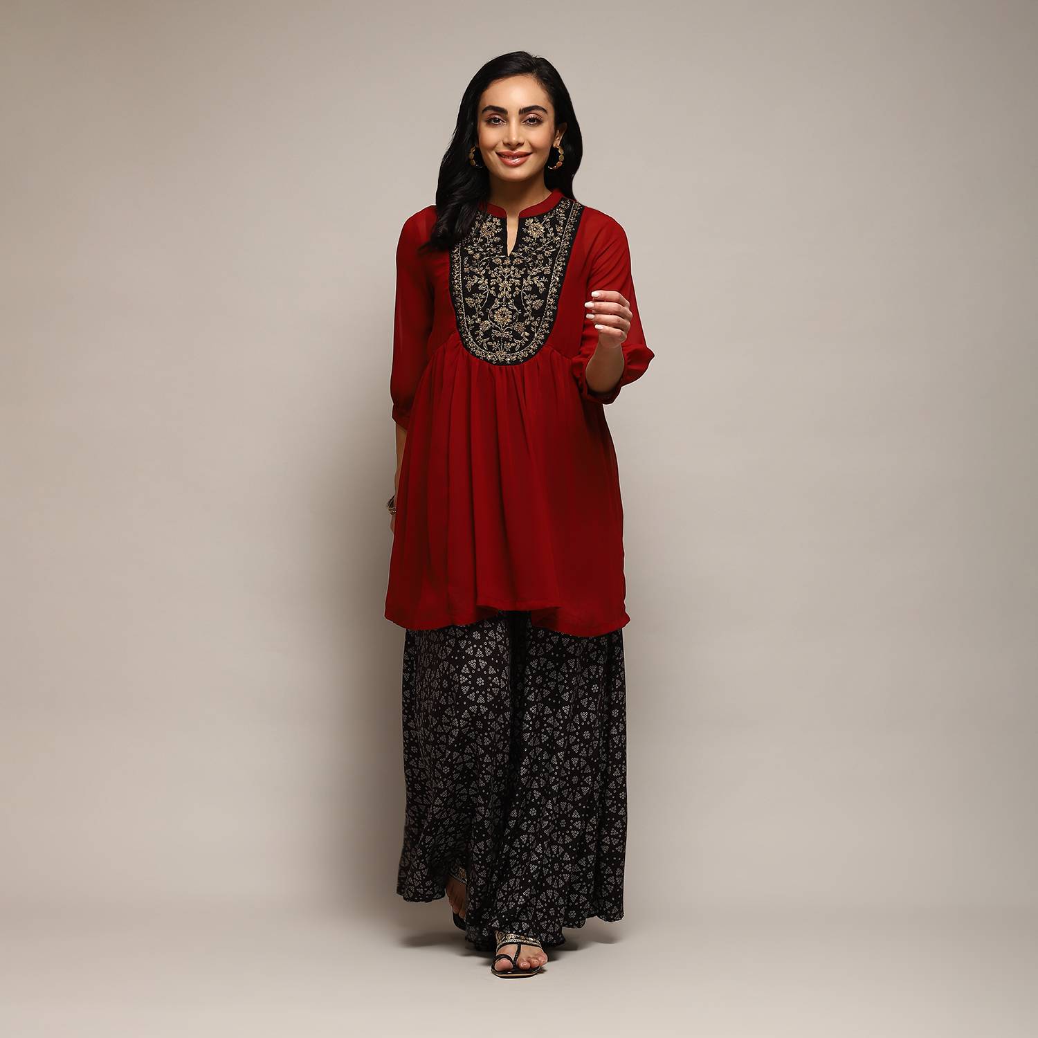 BIBA Women Kurta Palazzo Set