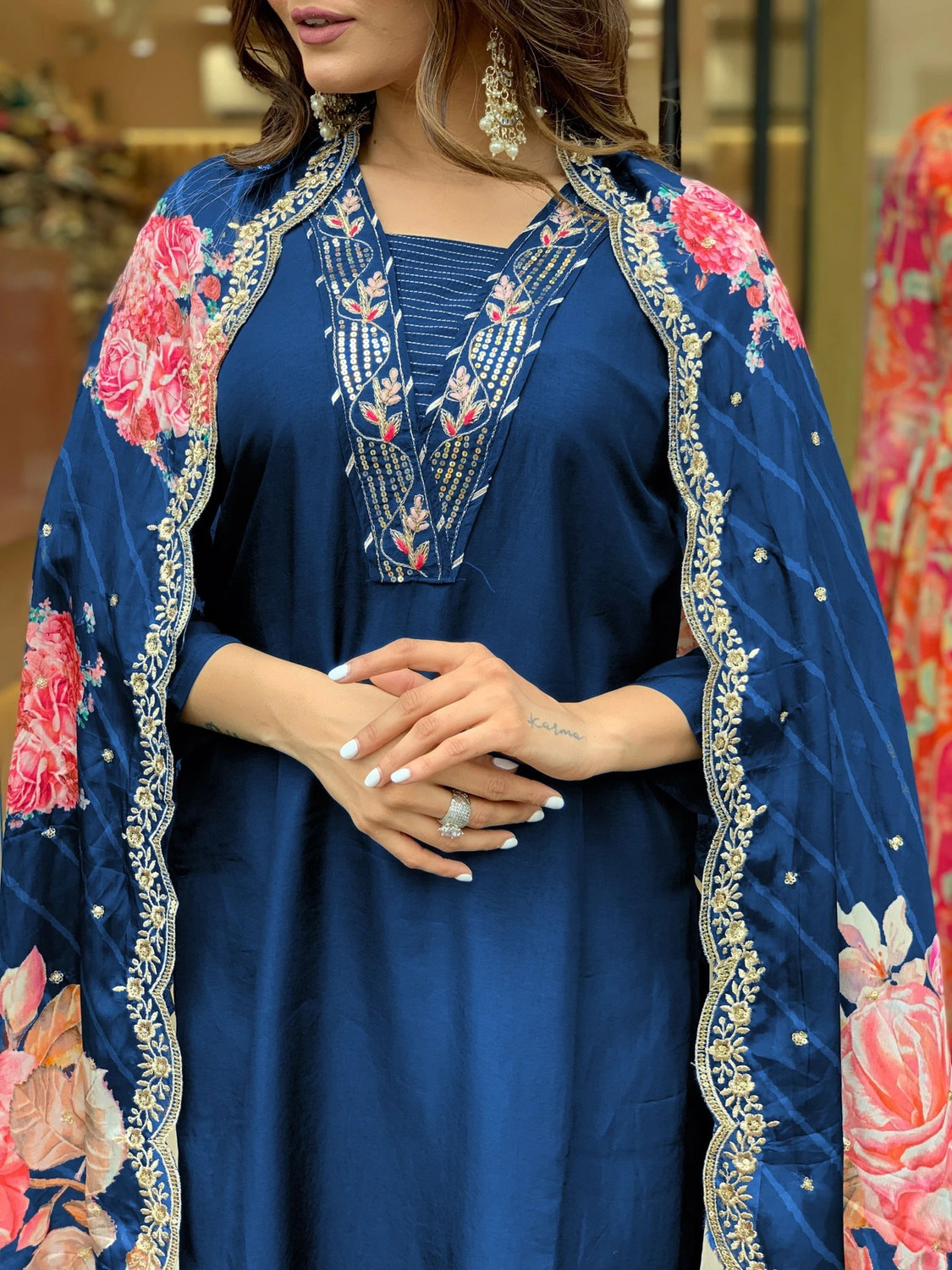 Image of Zinariya Fab Women Kurta Pant Dupatta Set