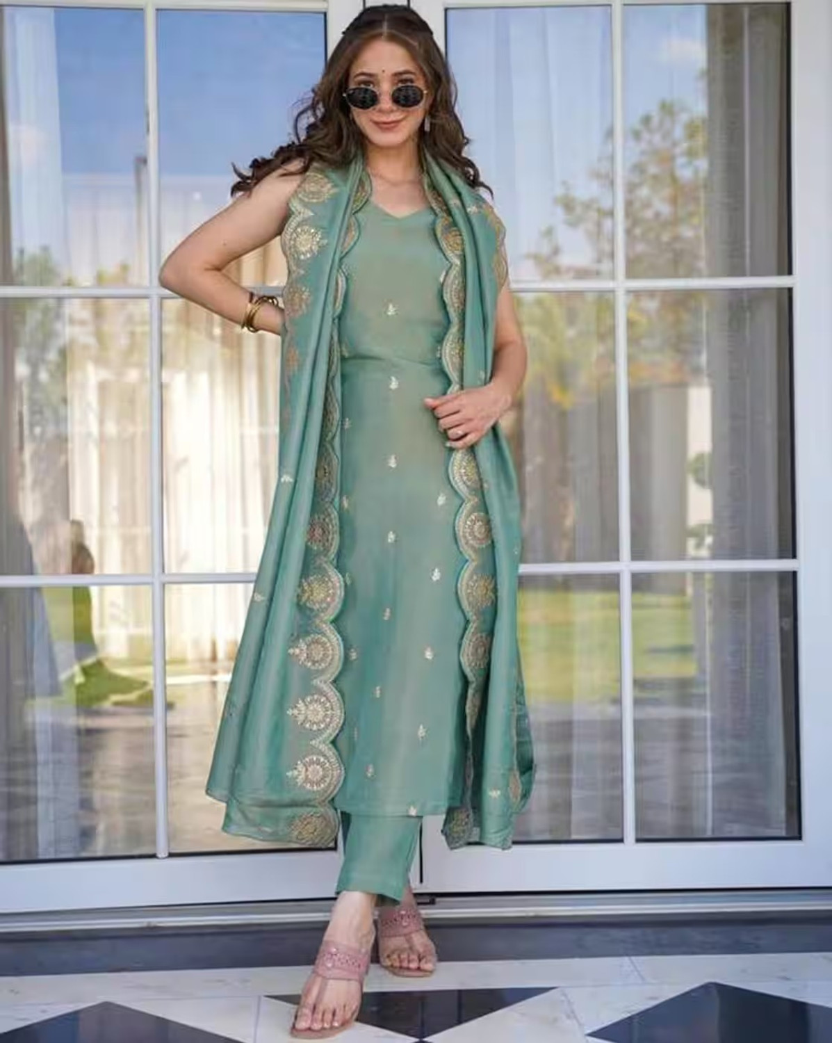Image of C4A Women Kurta Pant Dupatta Set