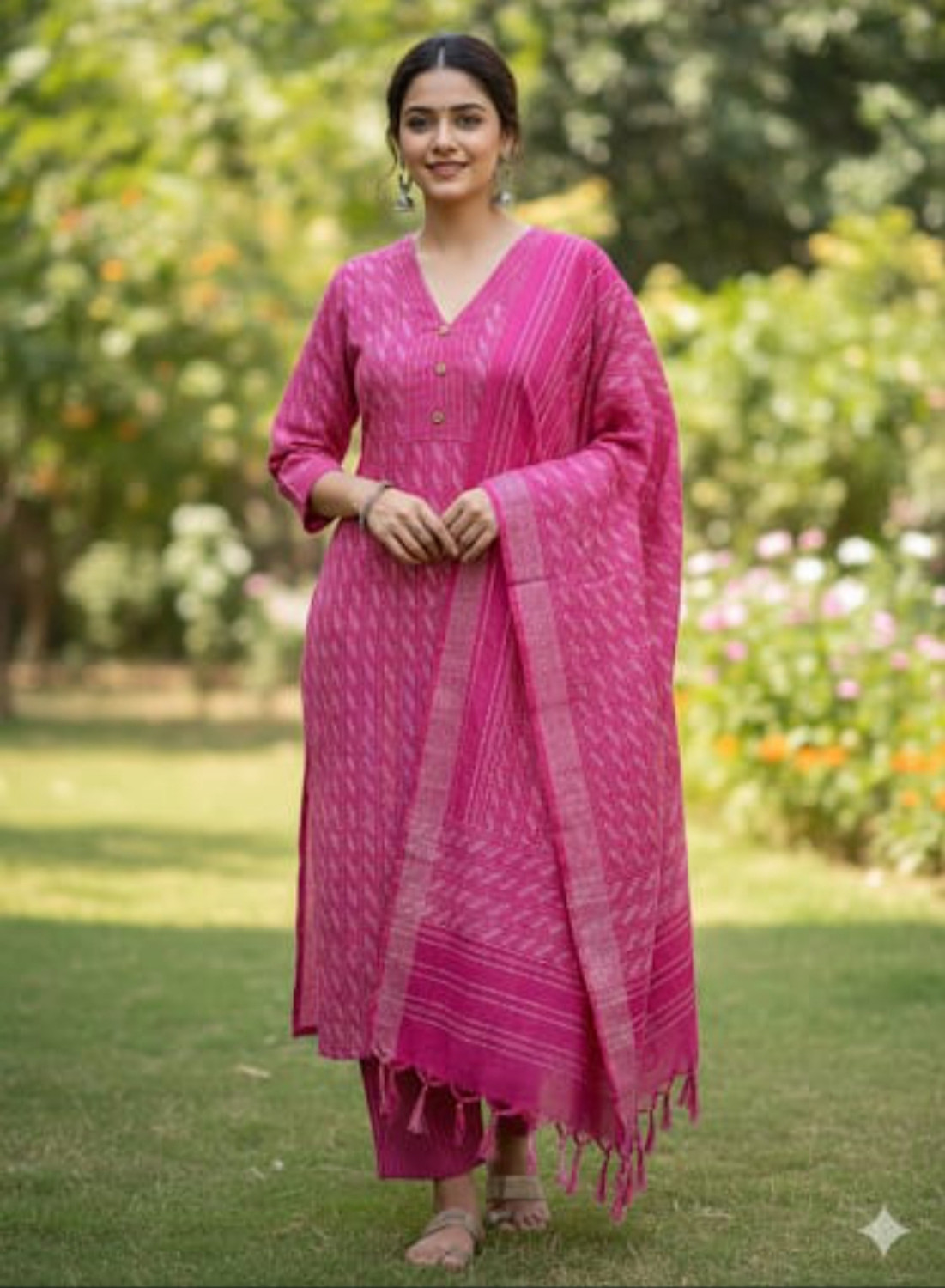 Image of AL MAIZ TEXTILE Women Kurti Pant Dupatta Set