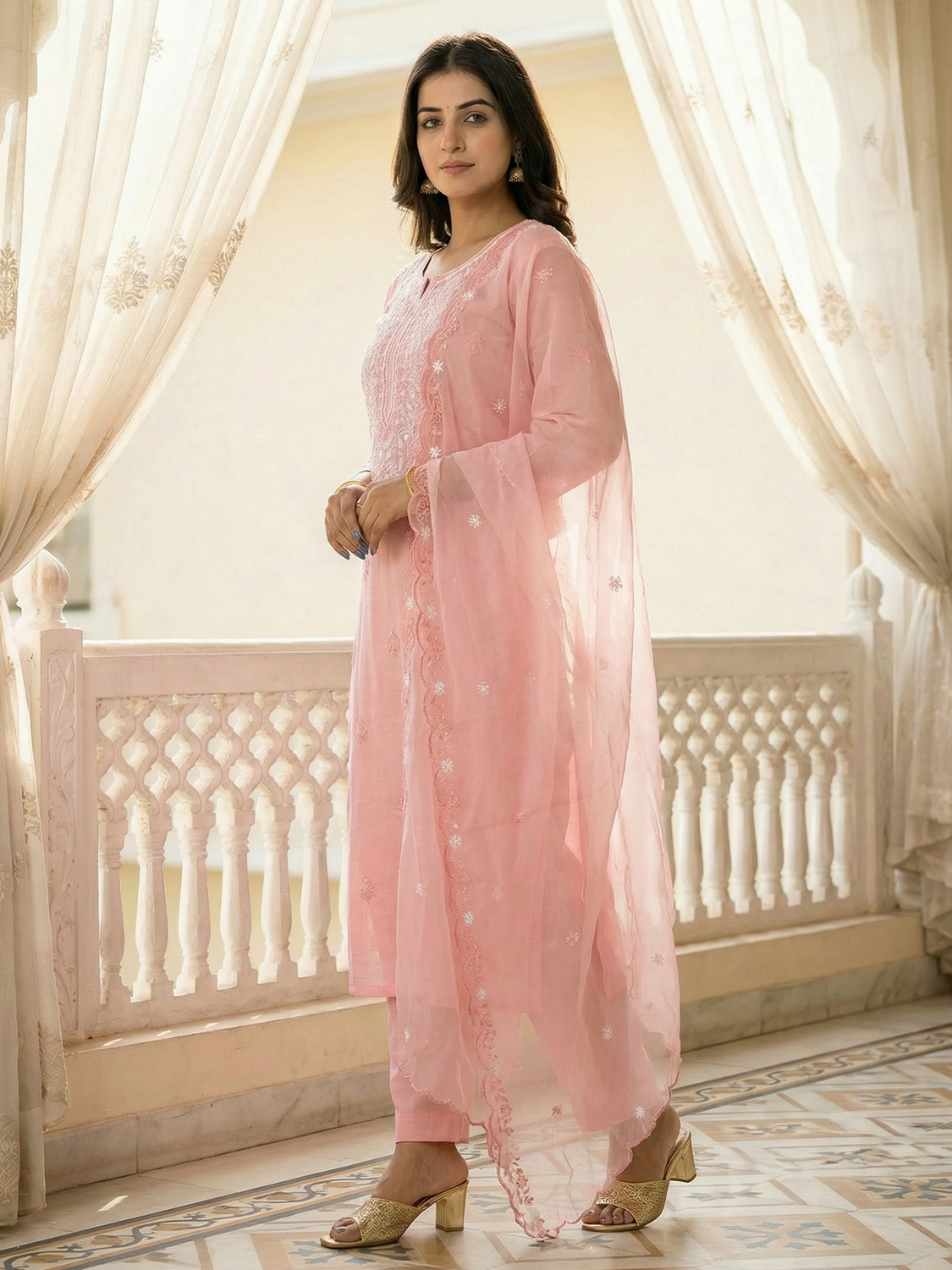 Image of Indo Era Women Kurta Pant Dupatta Set