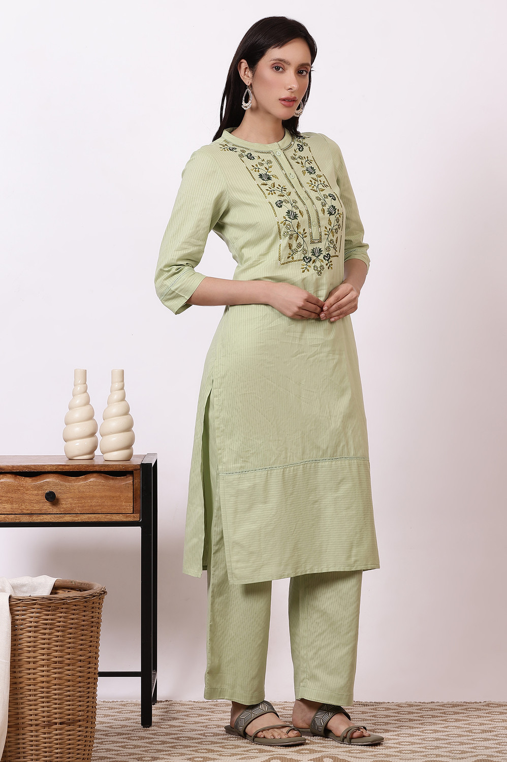Image of Aurelia Women Pure Cotton Kurta Palazzo Set