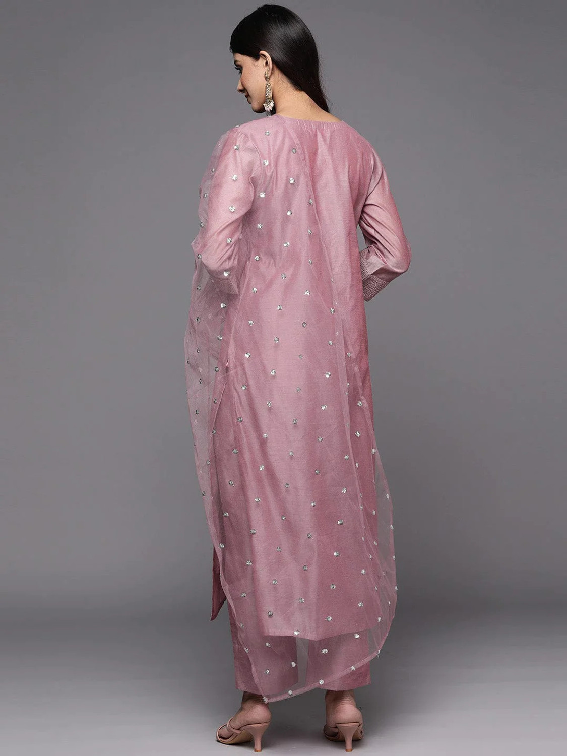 Image of DECIZE CLOTHING Women Chanderi Kurta Pant Set