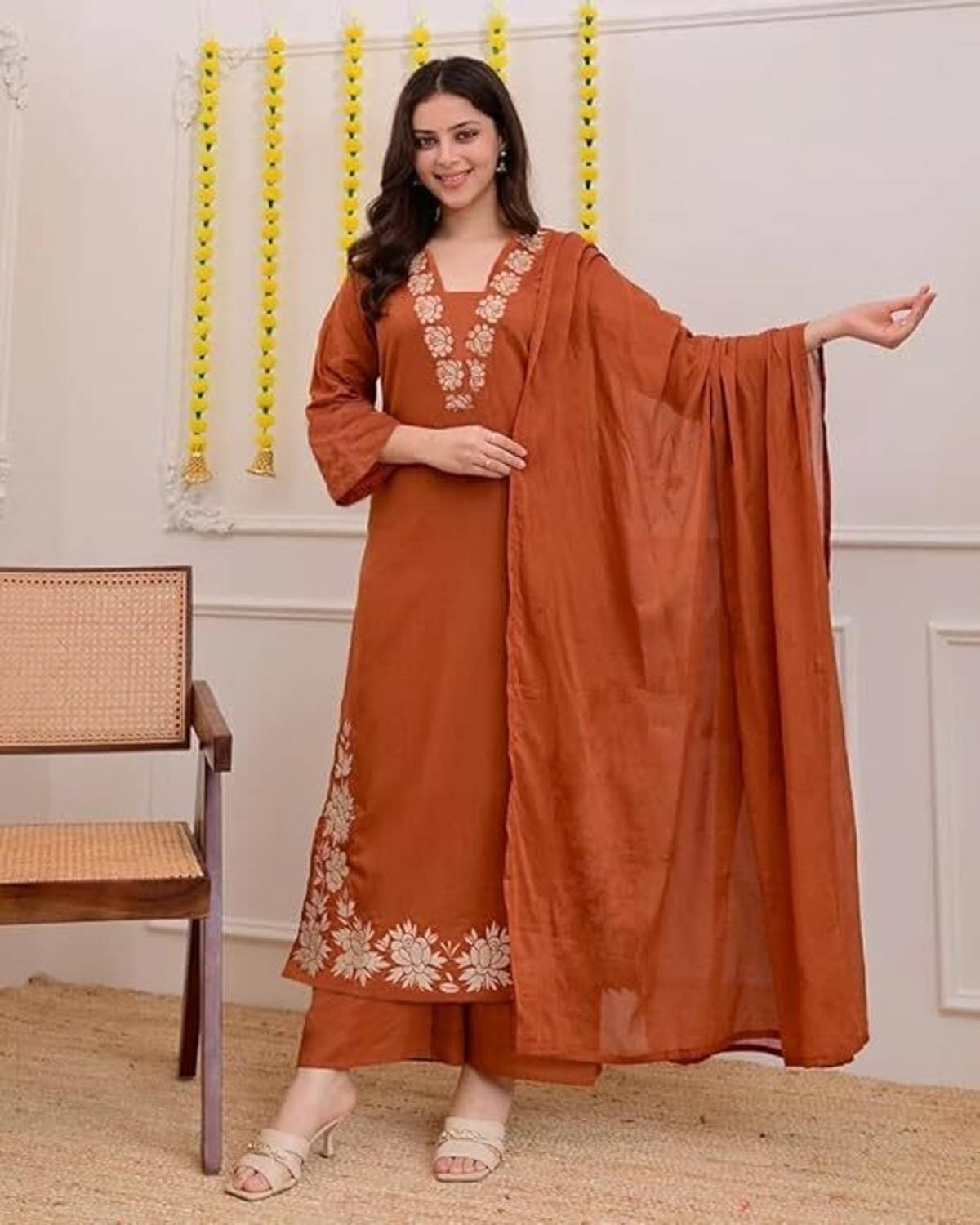 Nermosa Women Kurta Pant Dupatta Set