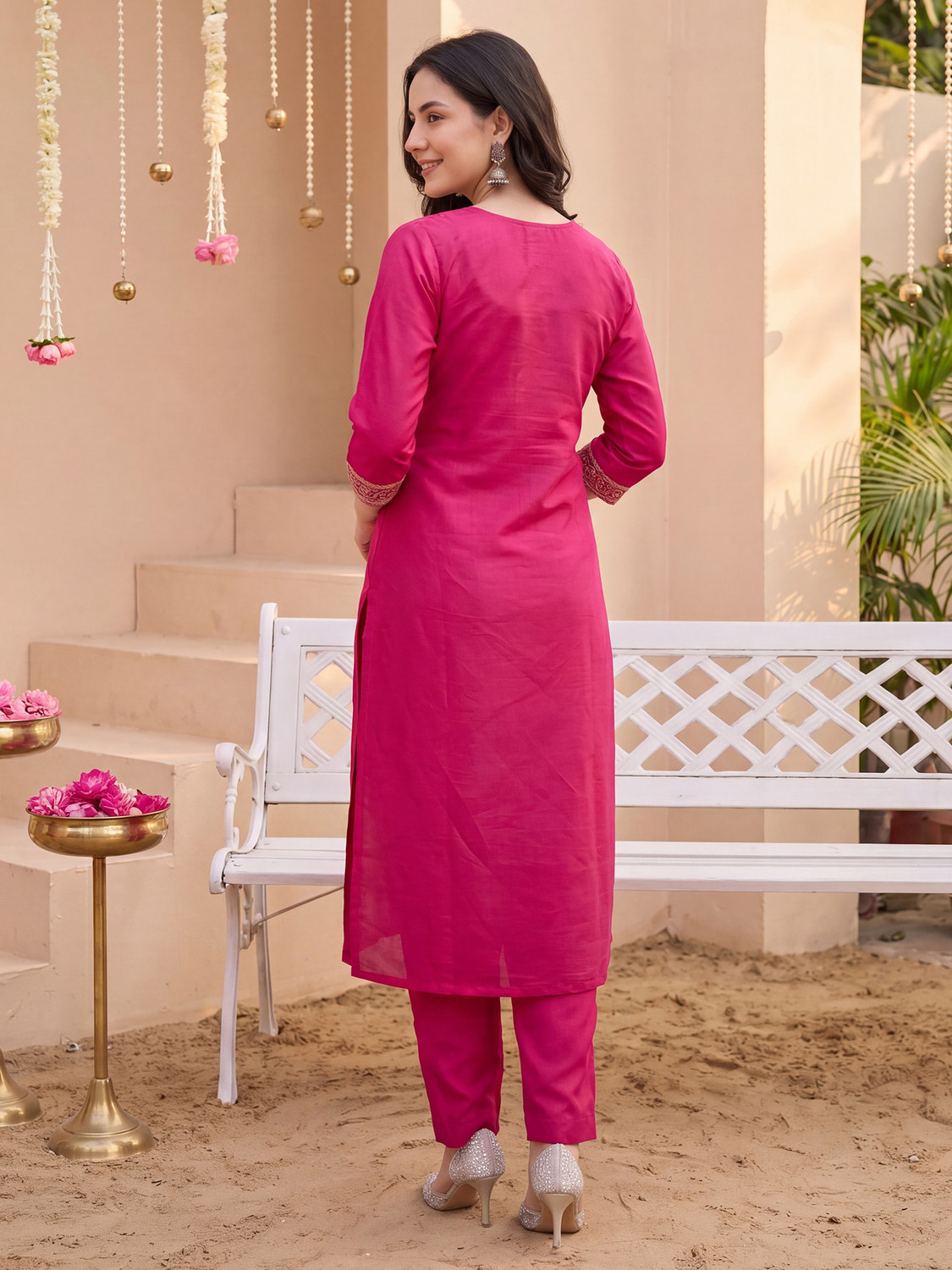Image of Indo Era Women Kurta Pant Dupatta Set