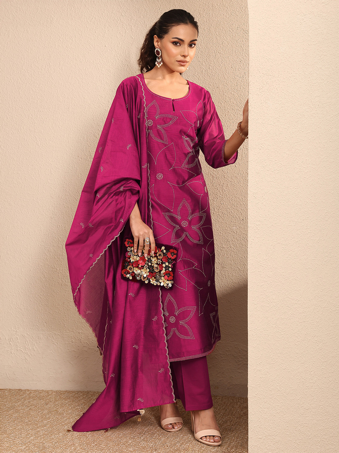 Image of LIBAS Women Kurta Pant Dupatta Set