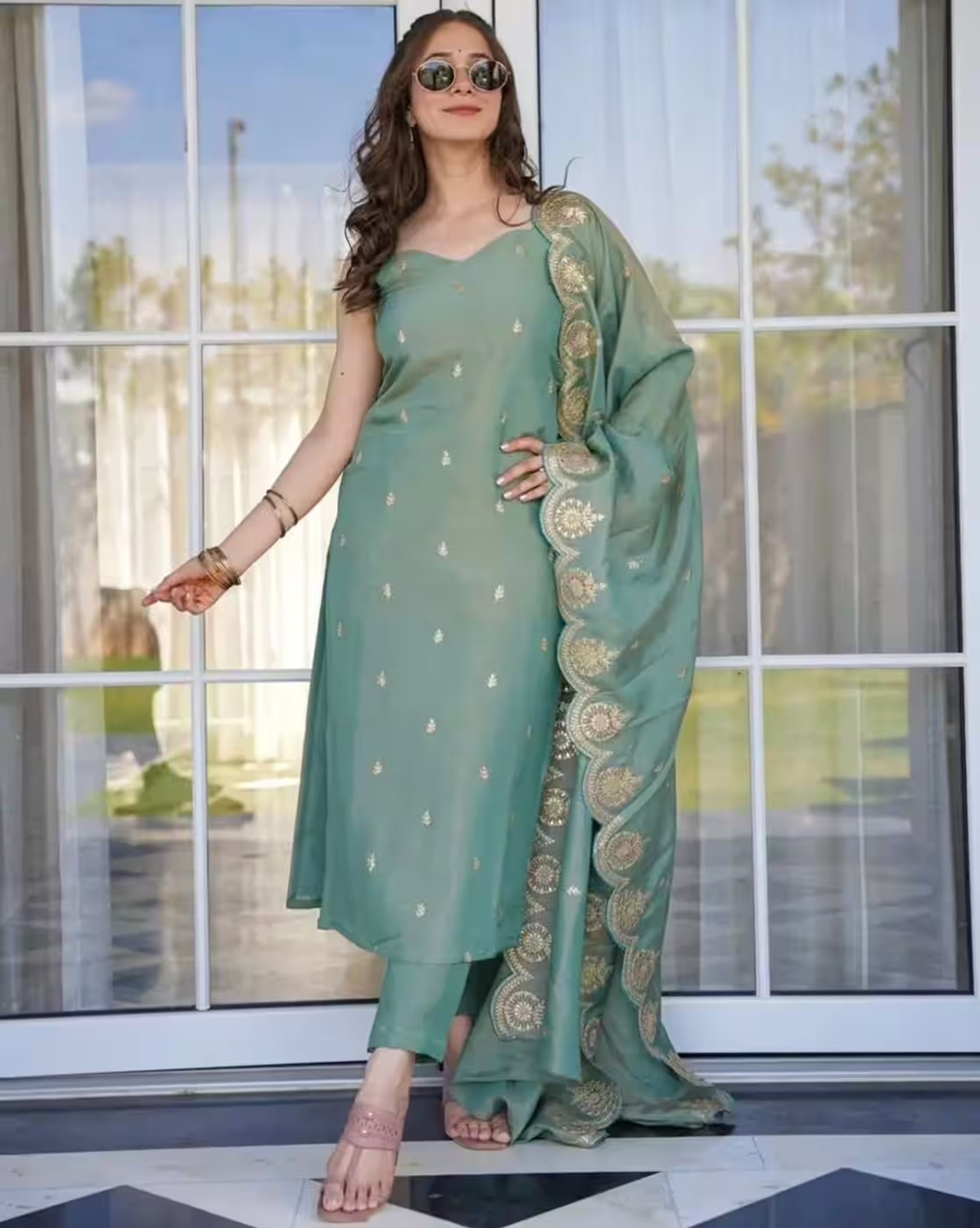 Image of C4A Women Kurta Pant Dupatta Set