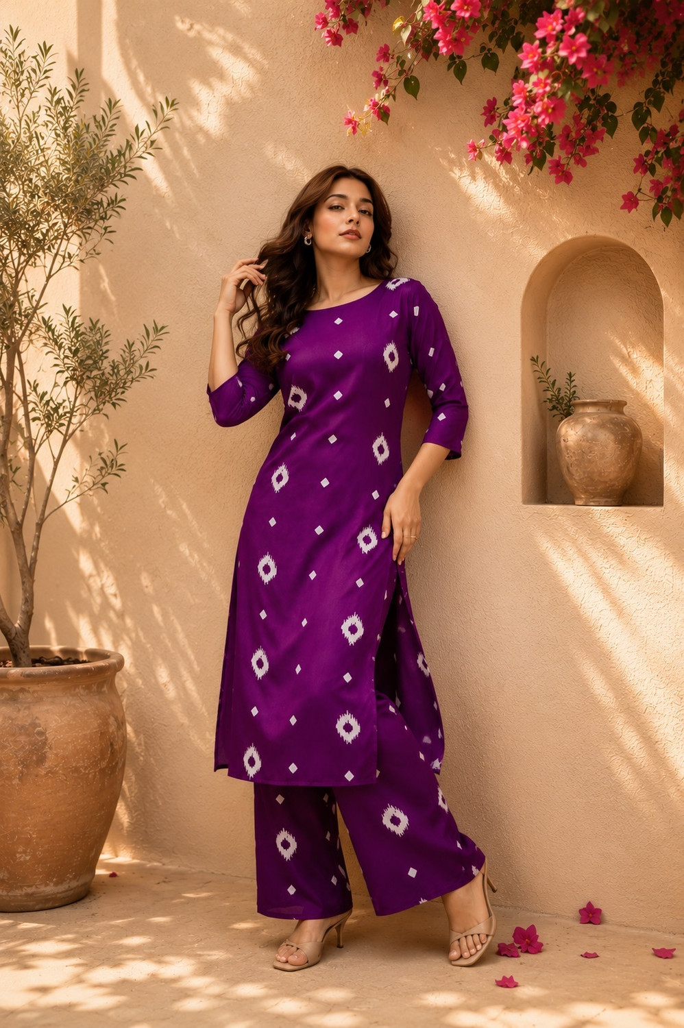 Image of Bhagyesh Fashion Women Kurta Palazzo Set