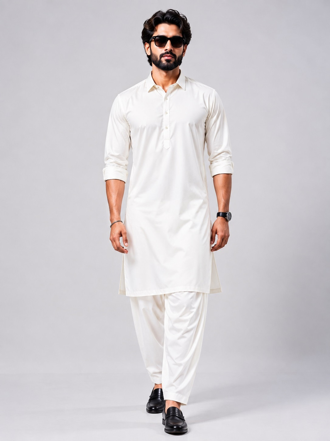 Image of Krishiv Fashion Men Kurta Salwar Set