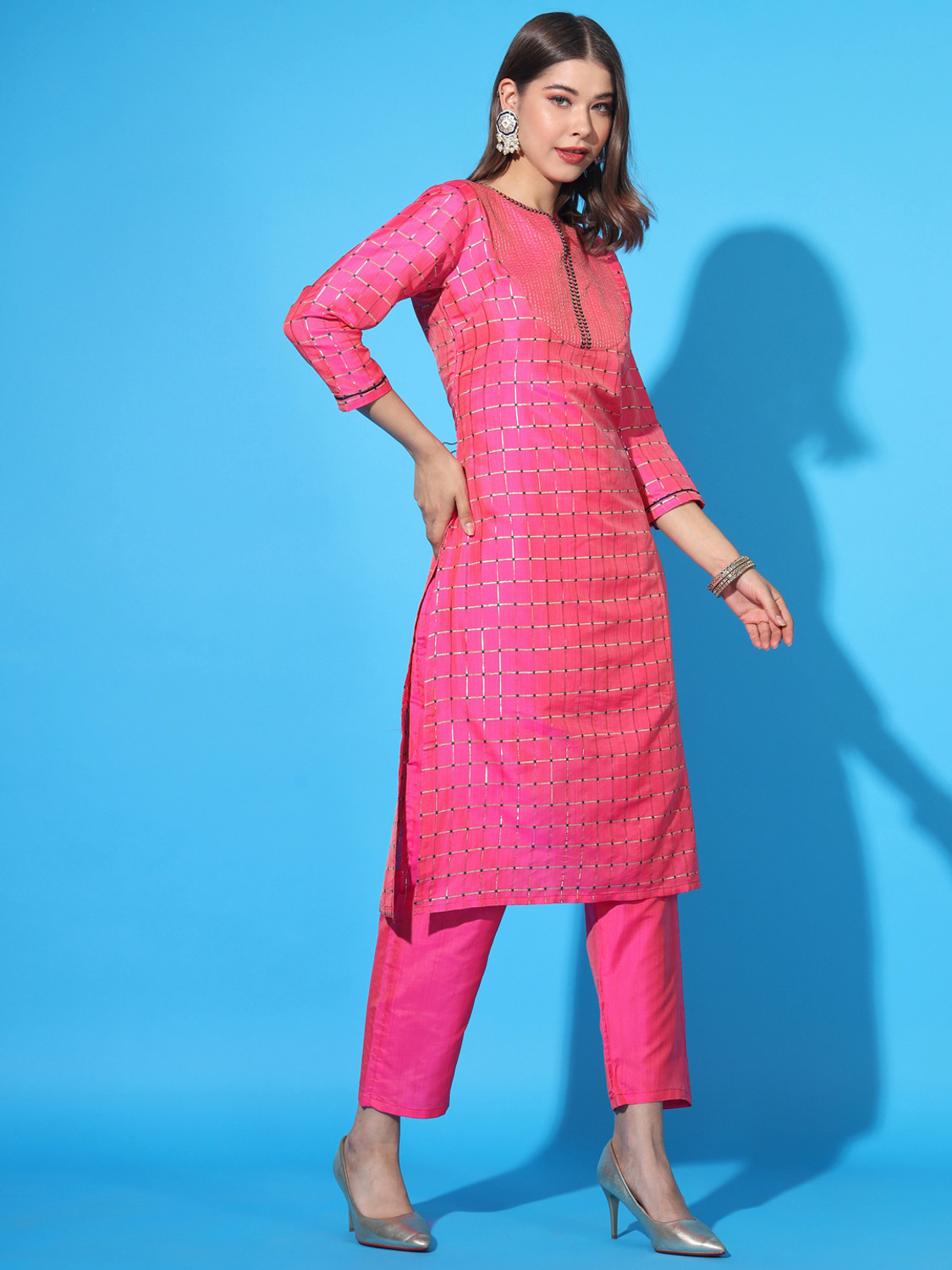 Image of ANGITA Women Kurta Pant Dupatta Set