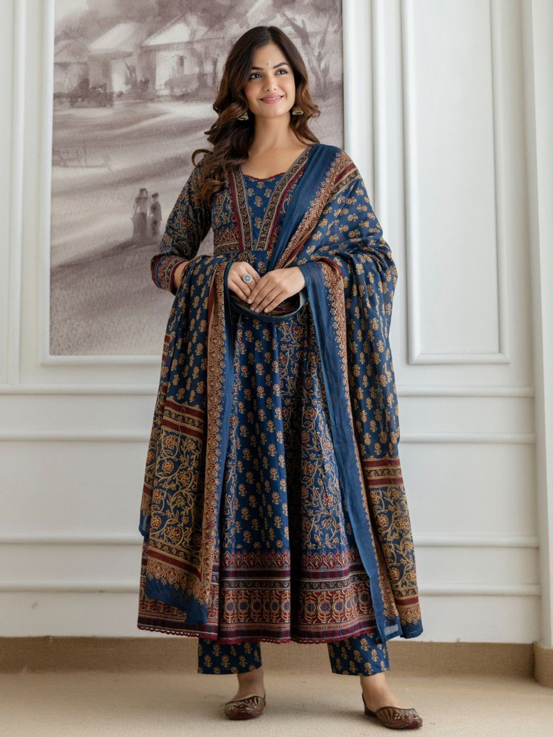 Image of ANOUK Women Kurta Palazzo Dupatta Set
