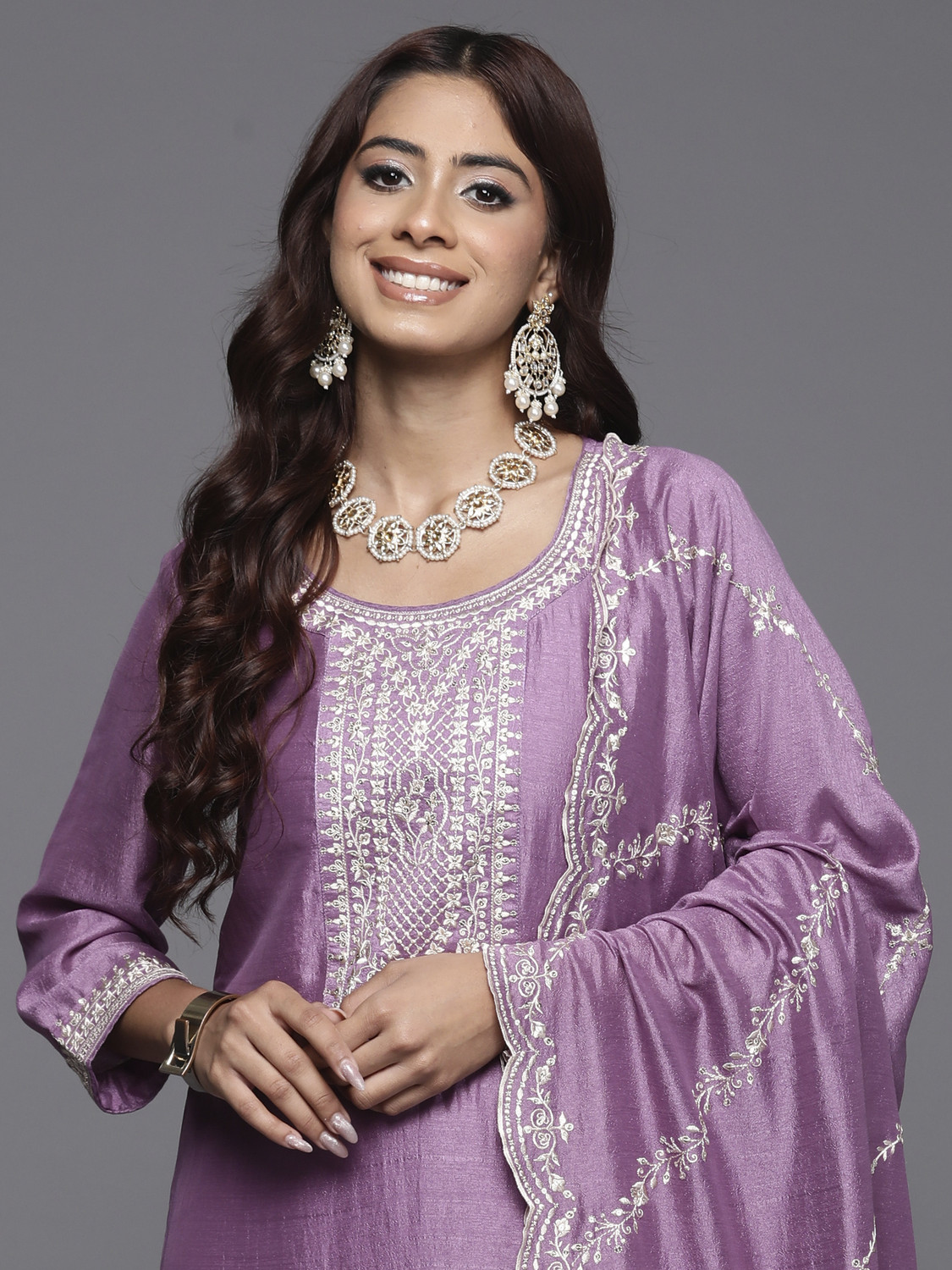 Image of Indo Era Women Kurta Pant Dupatta Set