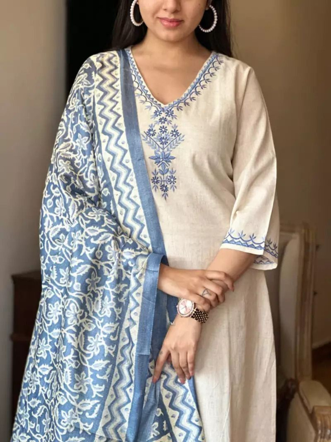 Image of FABZARI Women Kurti Pant Dupatta Set