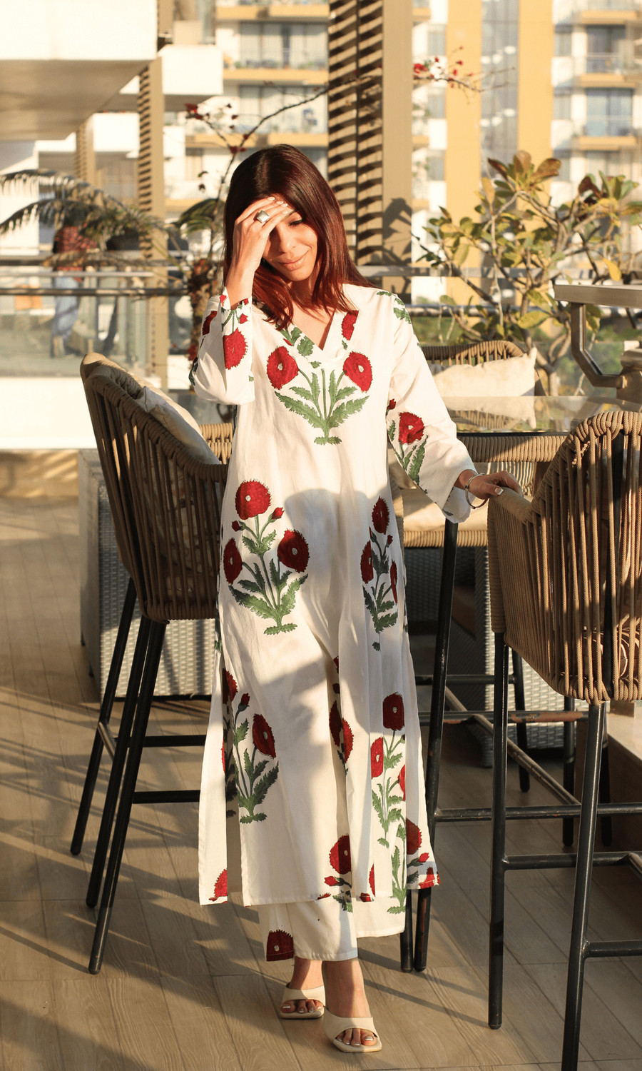 Image of ARTISANAMUSE FASHION Women Kurta Palazzo Set