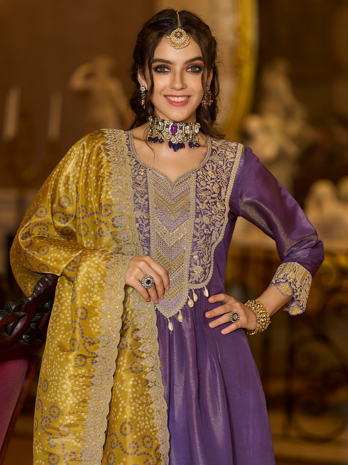 Image of Indo Era Women Kurta Pant Dupatta Set