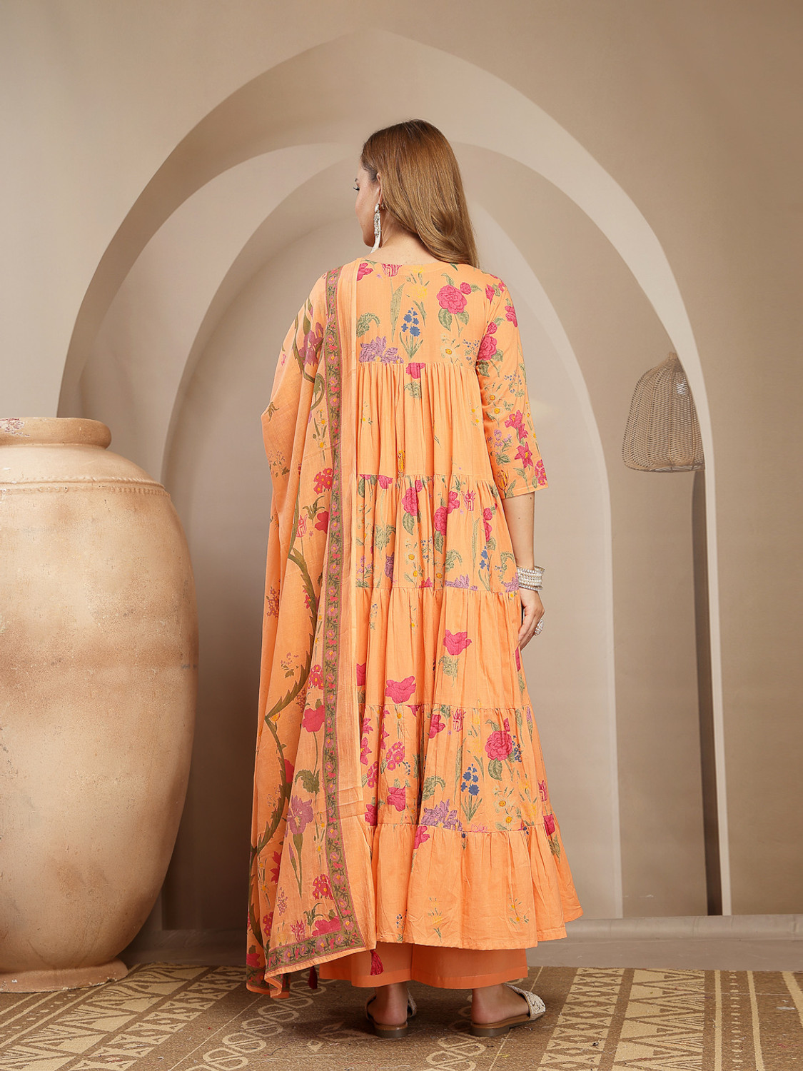 Image of Gulmohar Jaipur Women Kurta Palazzo Dupatta Set