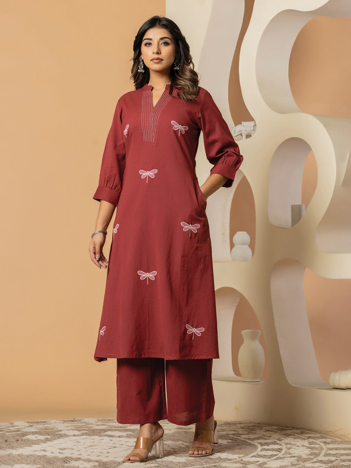 Image of Indo Era Women Kurta Palazzo Set