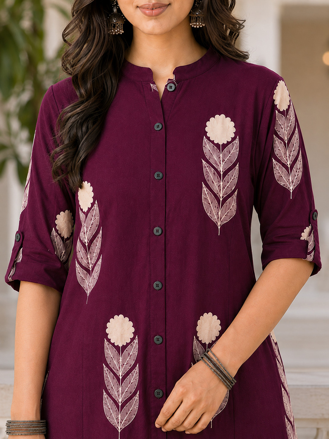 Image of VAANEEP Women Cotton Blend Kurta Pant Set