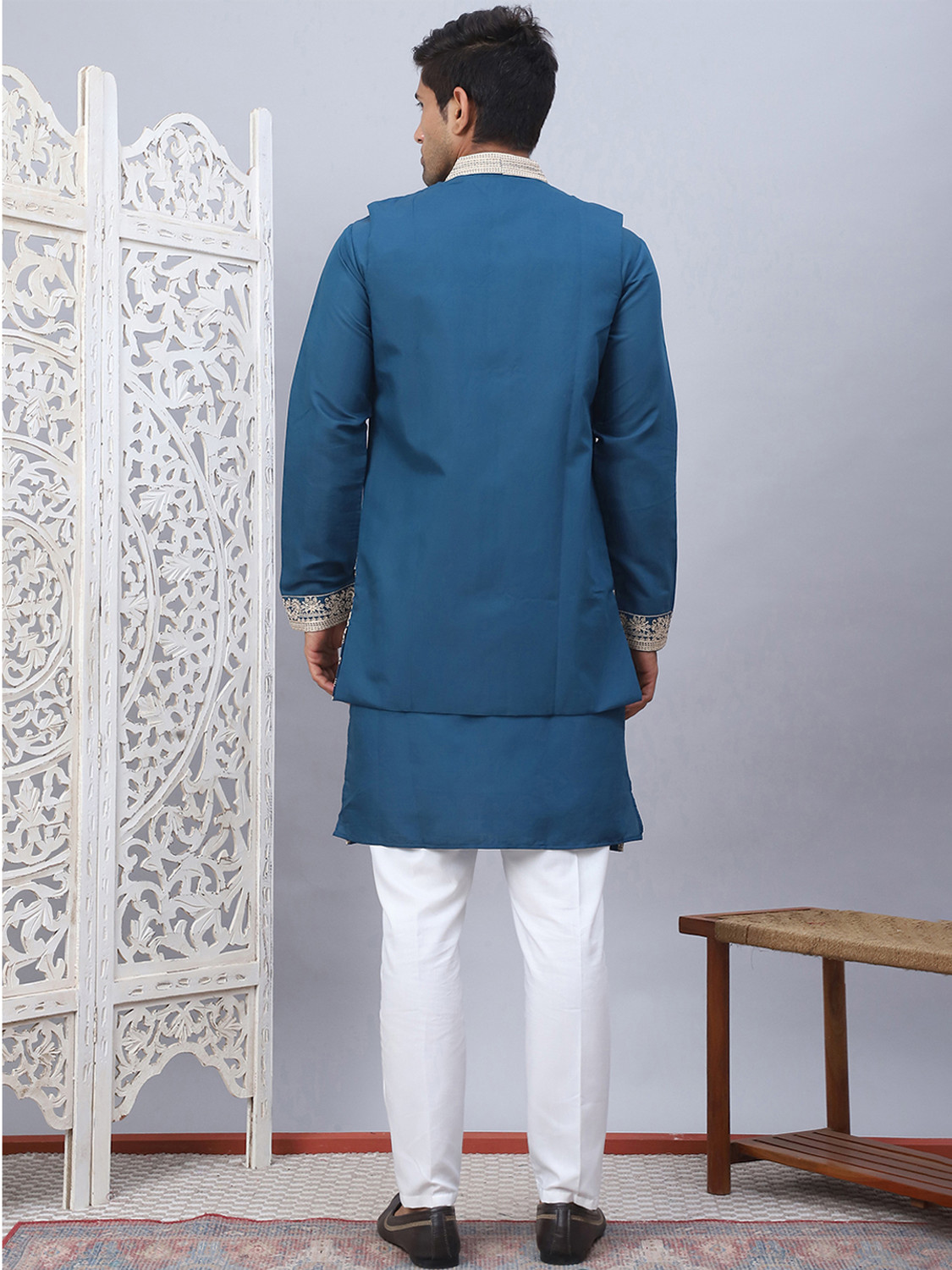 Image of Jompers Men Kurta Pyjama Ethnic Jacket Set