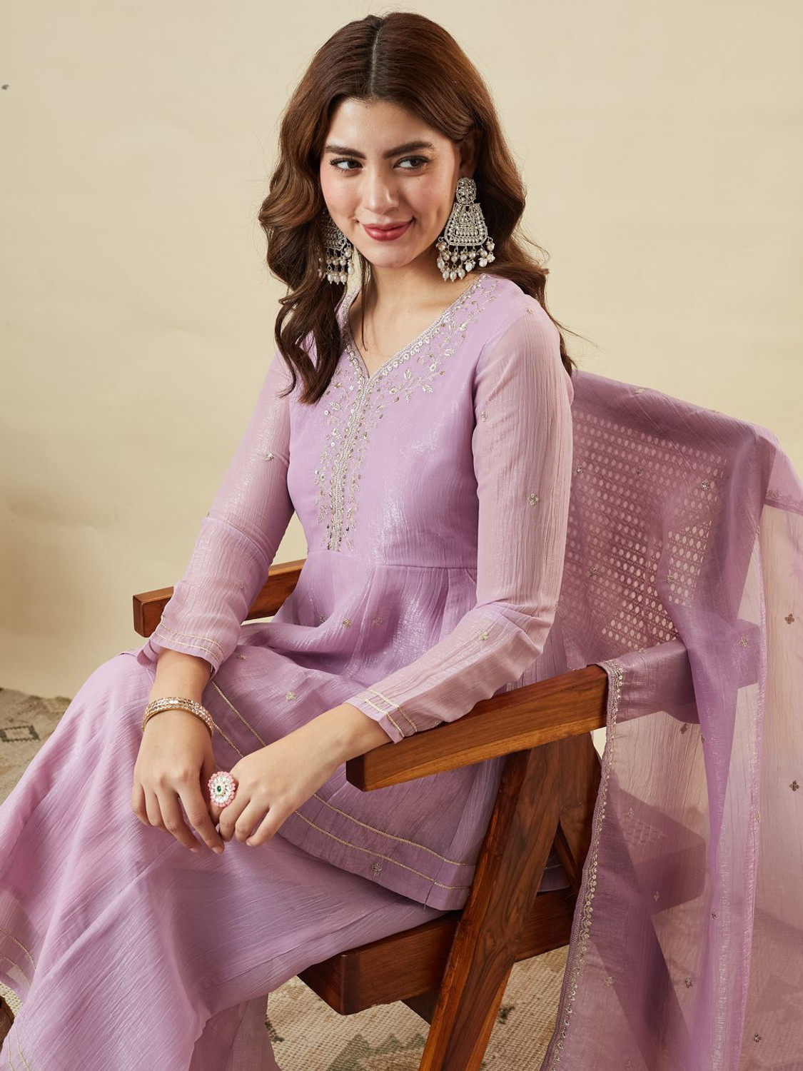Image of MOKOSH Women Kurta Pant Dupatta Set