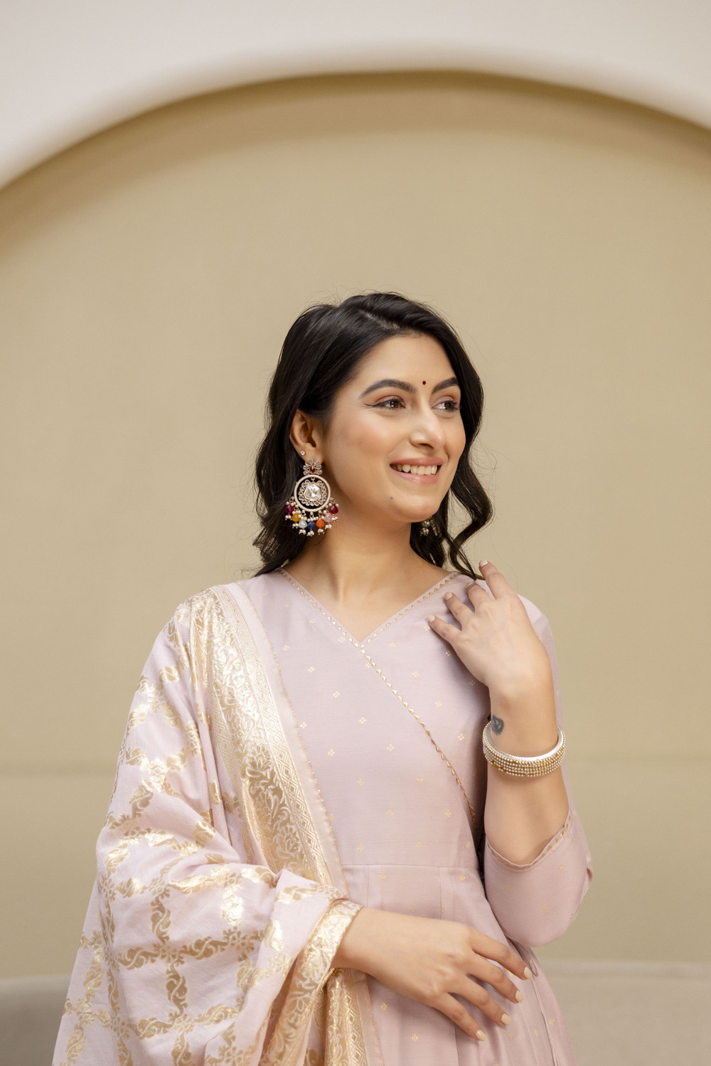 Image of berrylicious Women Jacquard Kurta Pant Dupatta Set