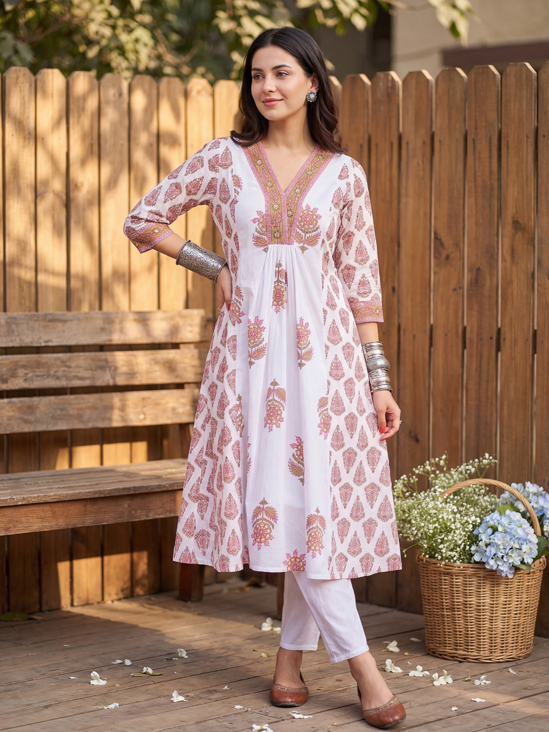 Image of Indo Era Women Kurta Palazzo Set