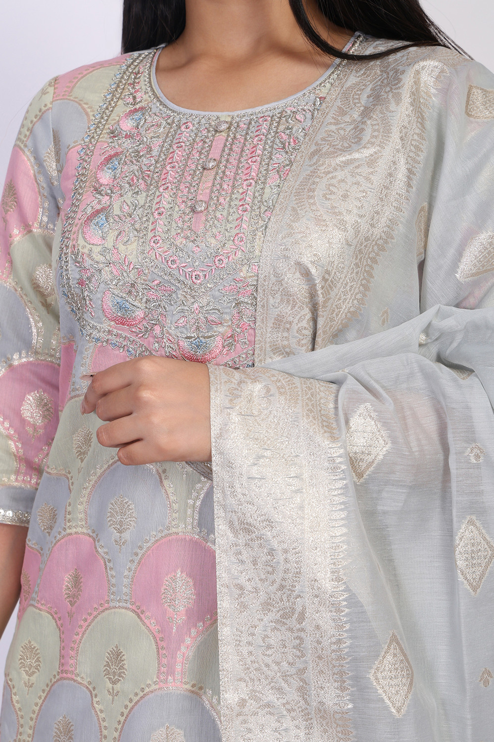 Image of Aurelia Women Kurta Palazzo Dupatta Set