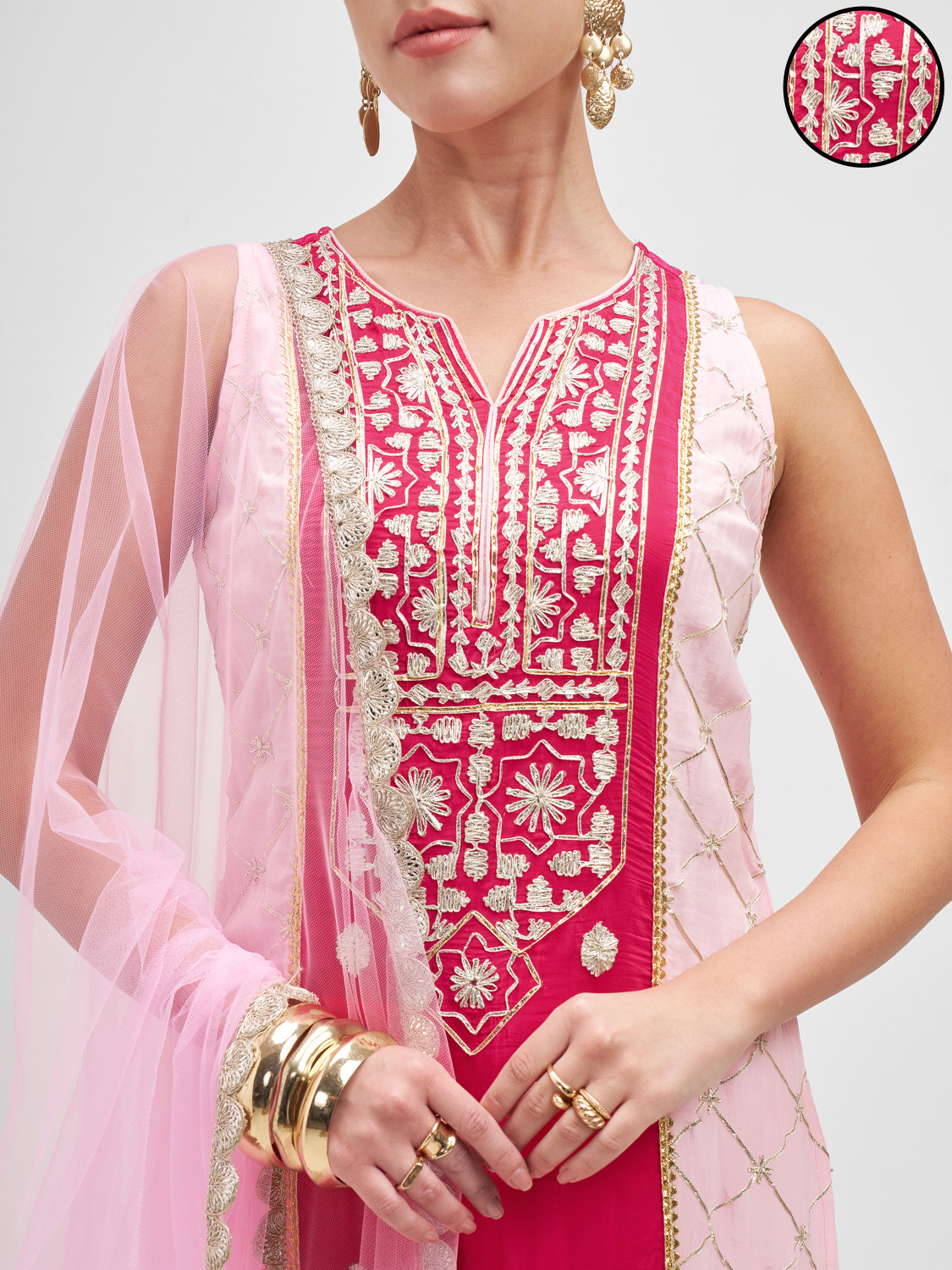 Image of Vishudh Women Kurta Palazzo Set