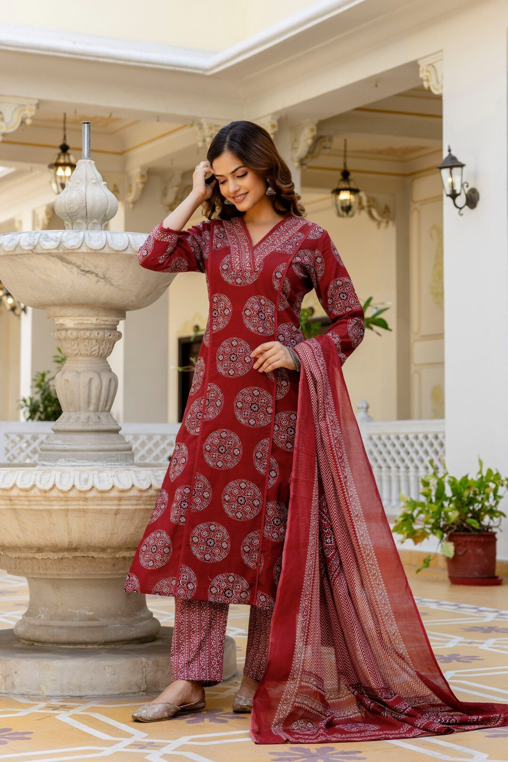 Image of ANOUK Women Kurta Palazzo Dupatta Set