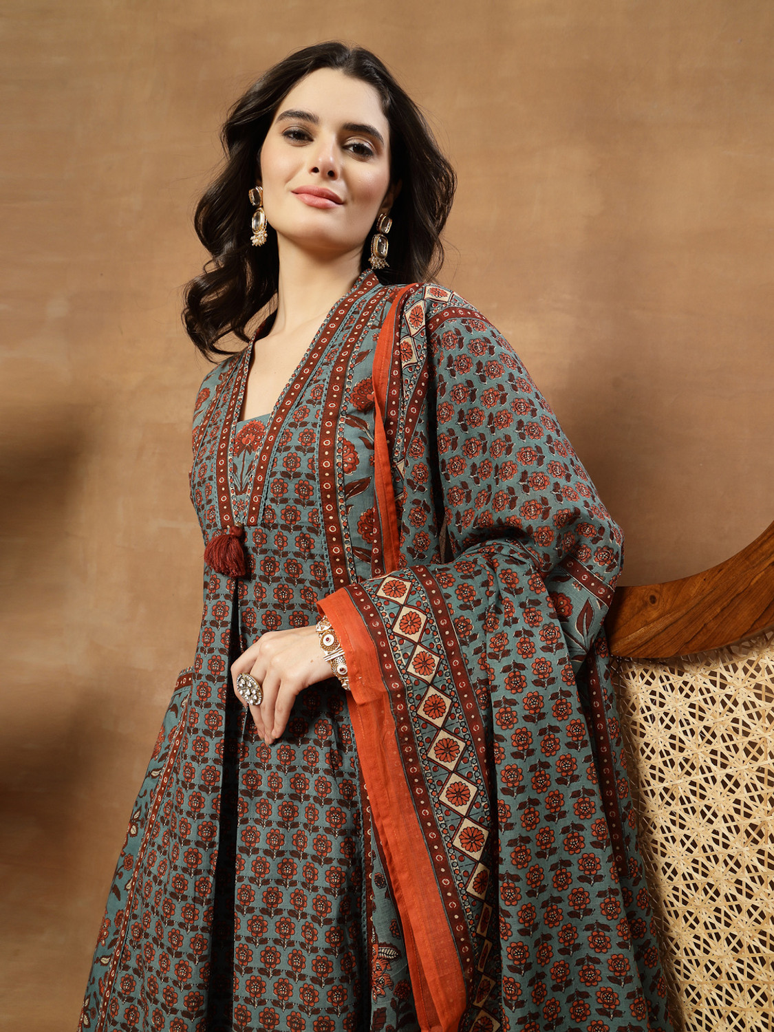 Image of KIMAYRA Women Kurta Palazzo Dupatta Set