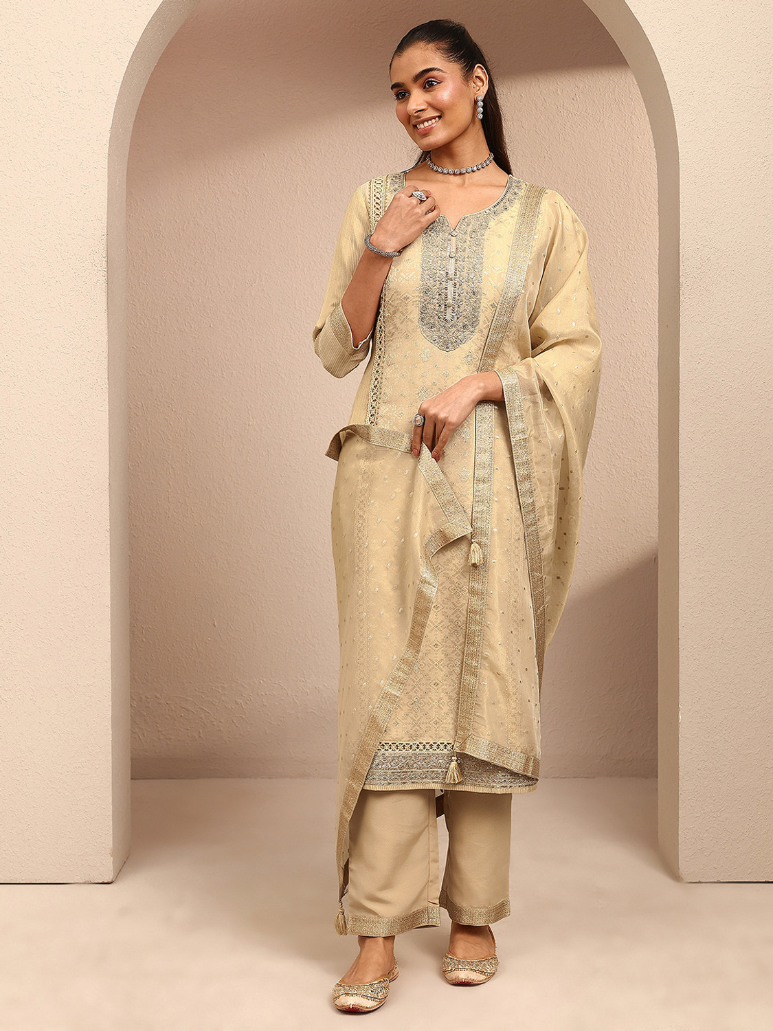 Image of LIBAS Women Kurta Pant Dupatta Set