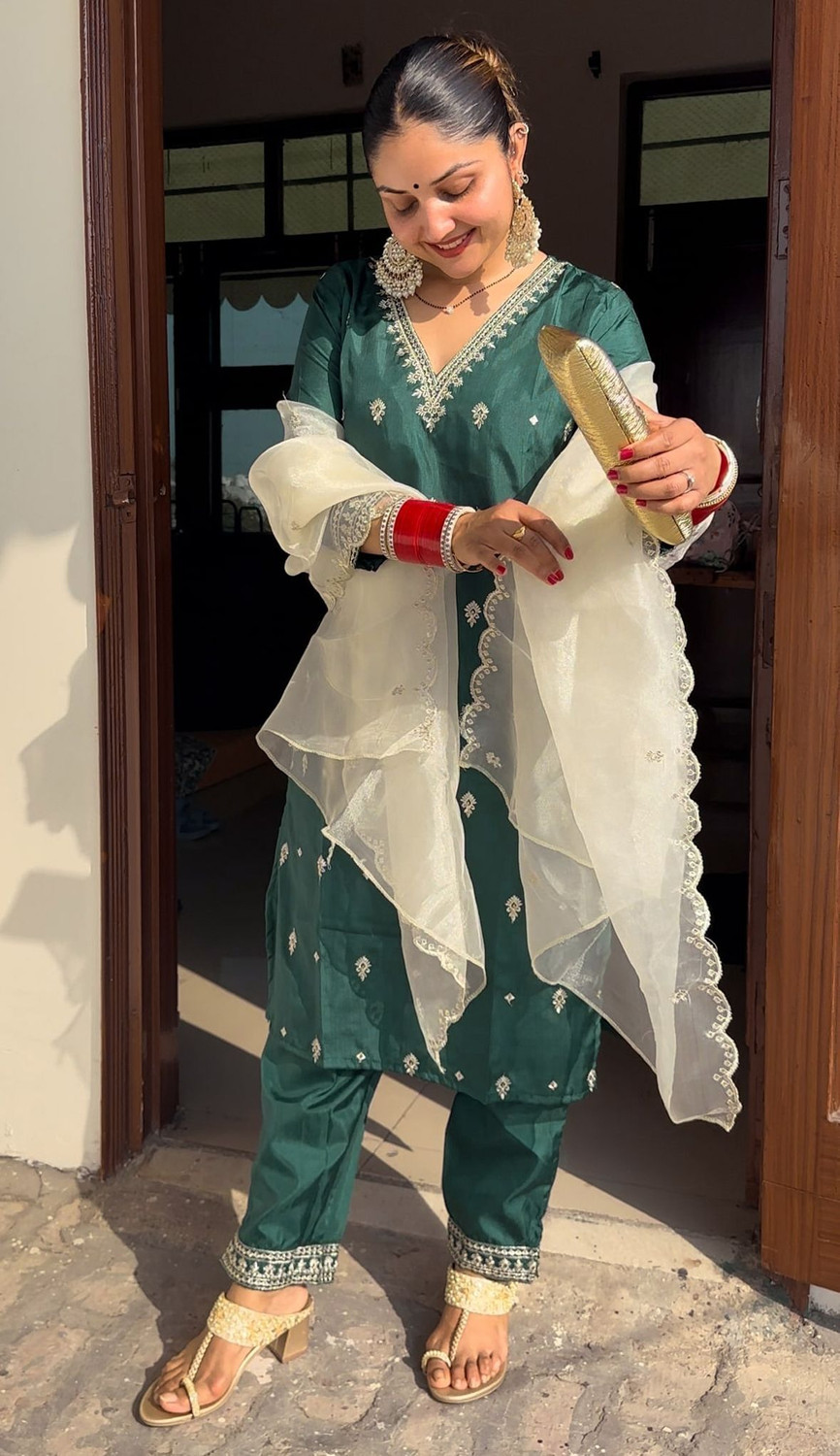 Image of VredeVogel Women Kurta Pant Dupatta Set