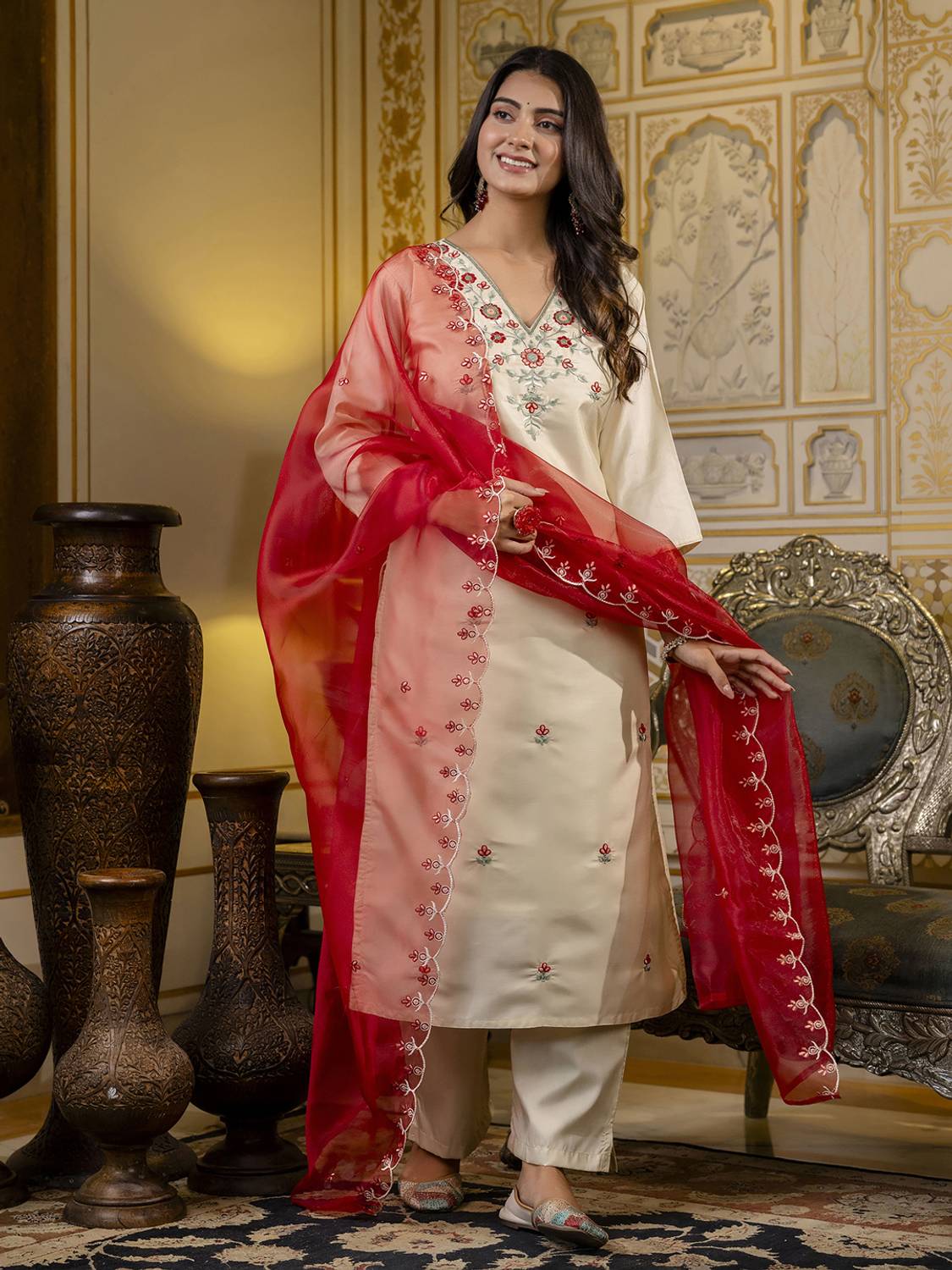VredeVogel Women Kurta Pant Dupatta Set - Image 2