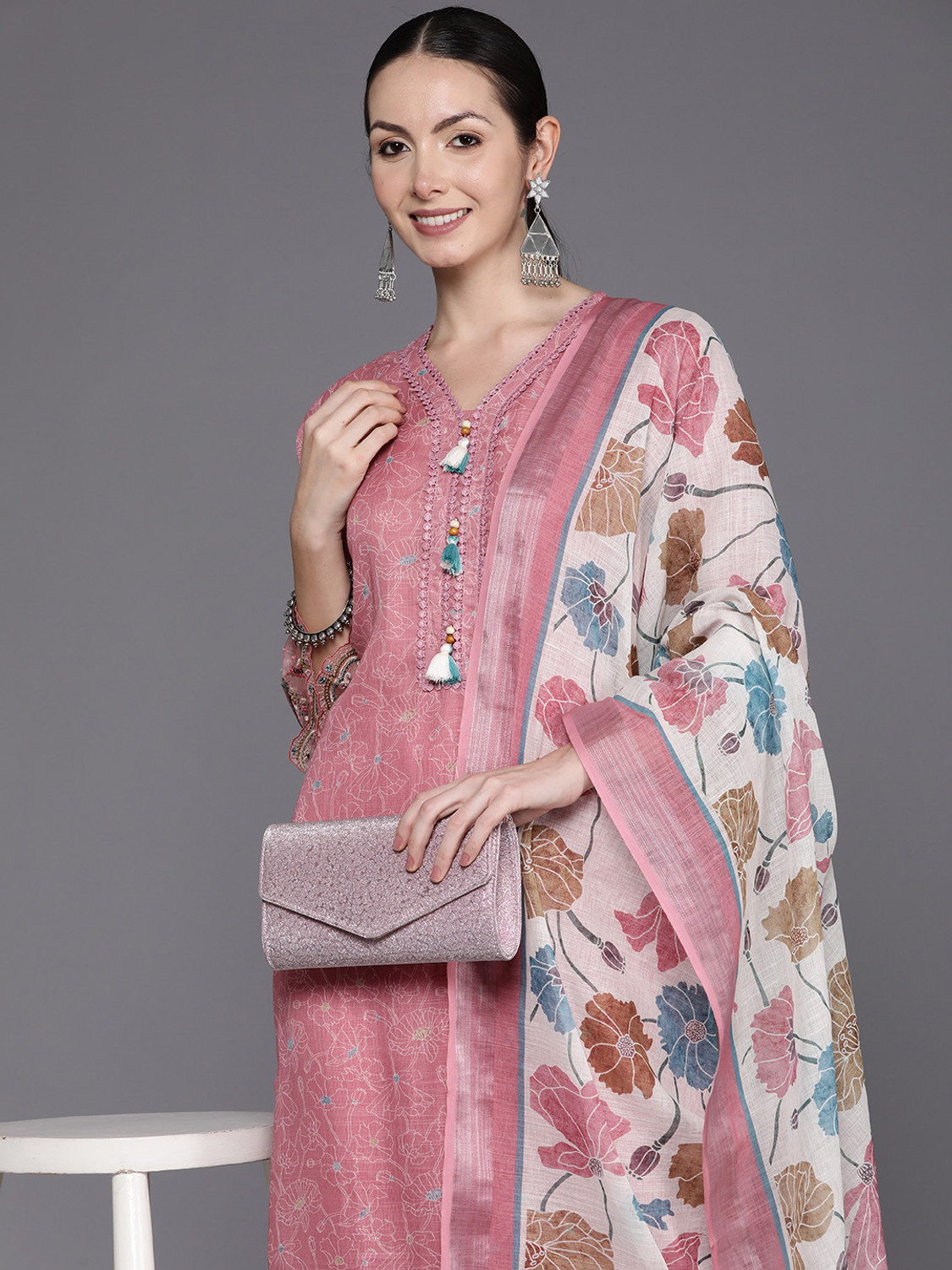 Image of Indo Era Women Kurta Pant Dupatta Set