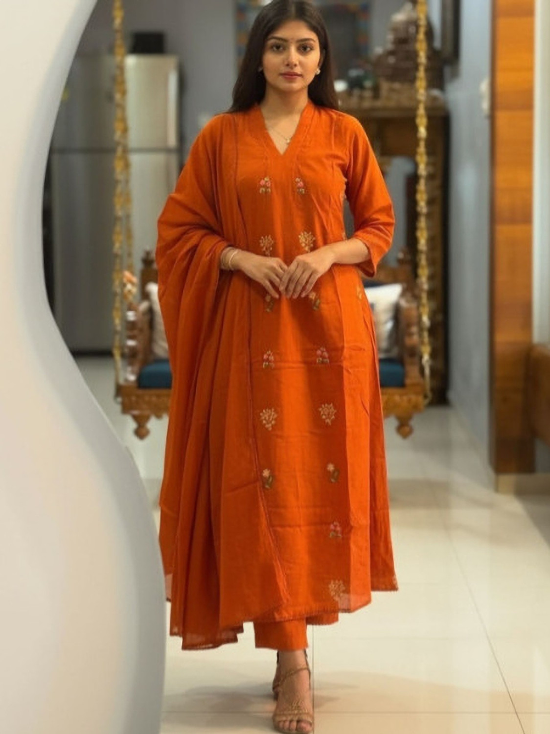 Image of ANJIKI Women Kurti Pant Dupatta Set