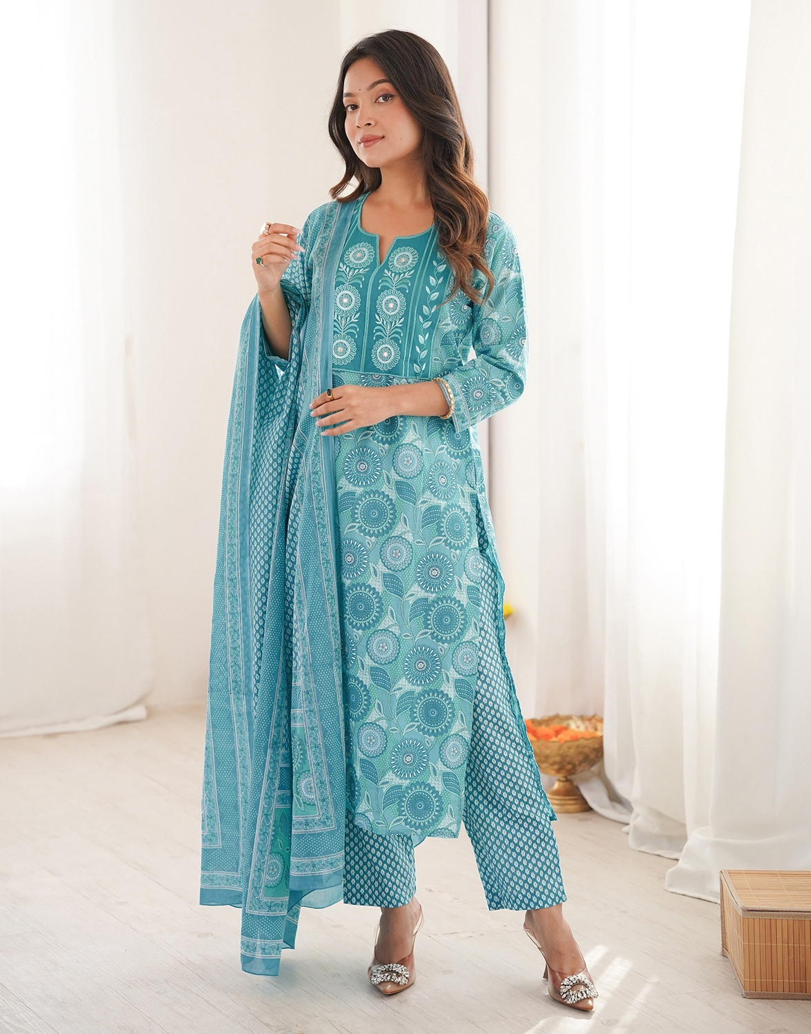Image of Tasrika Women Kurti Pant Dupatta Set