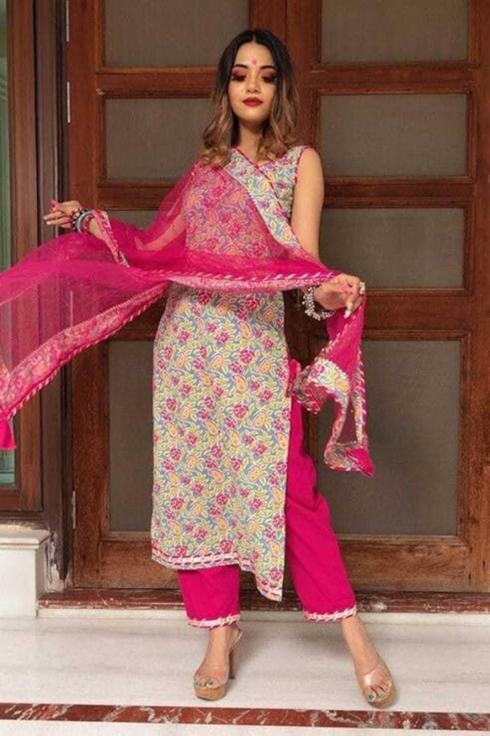 KAILASH Women Kurta Sharara Dupatta Set - Image 3