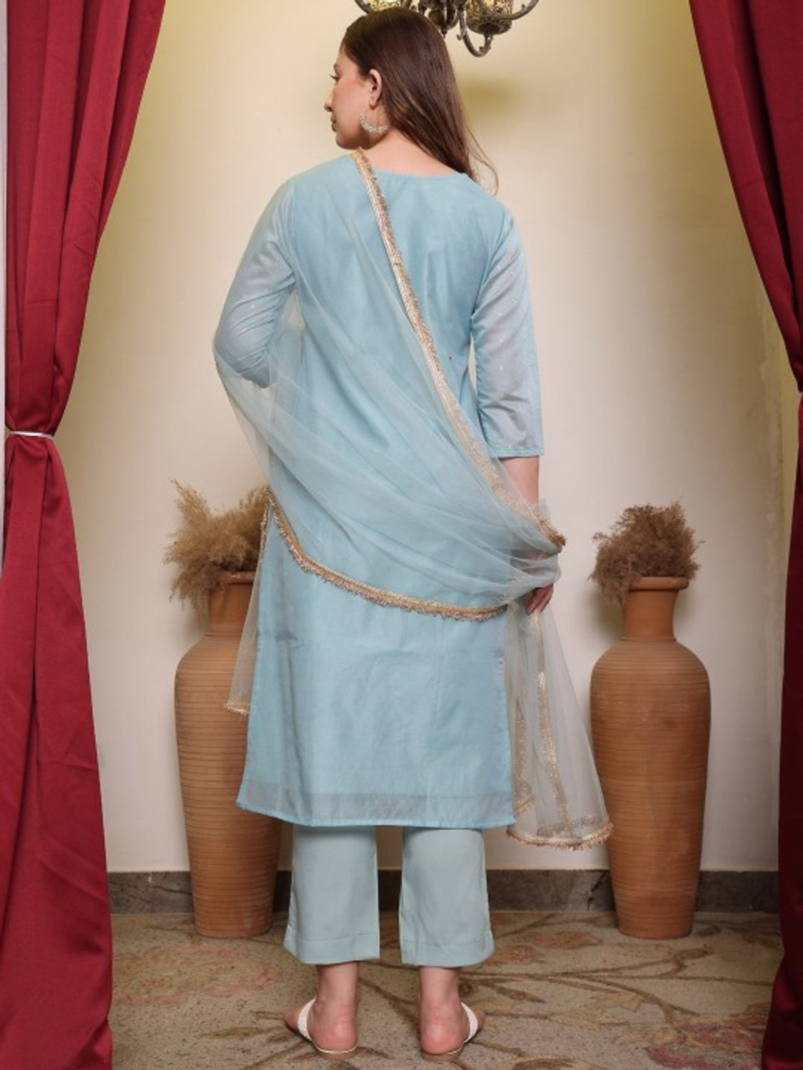 Image of Keshia Women Kurta Pant Dupatta Set