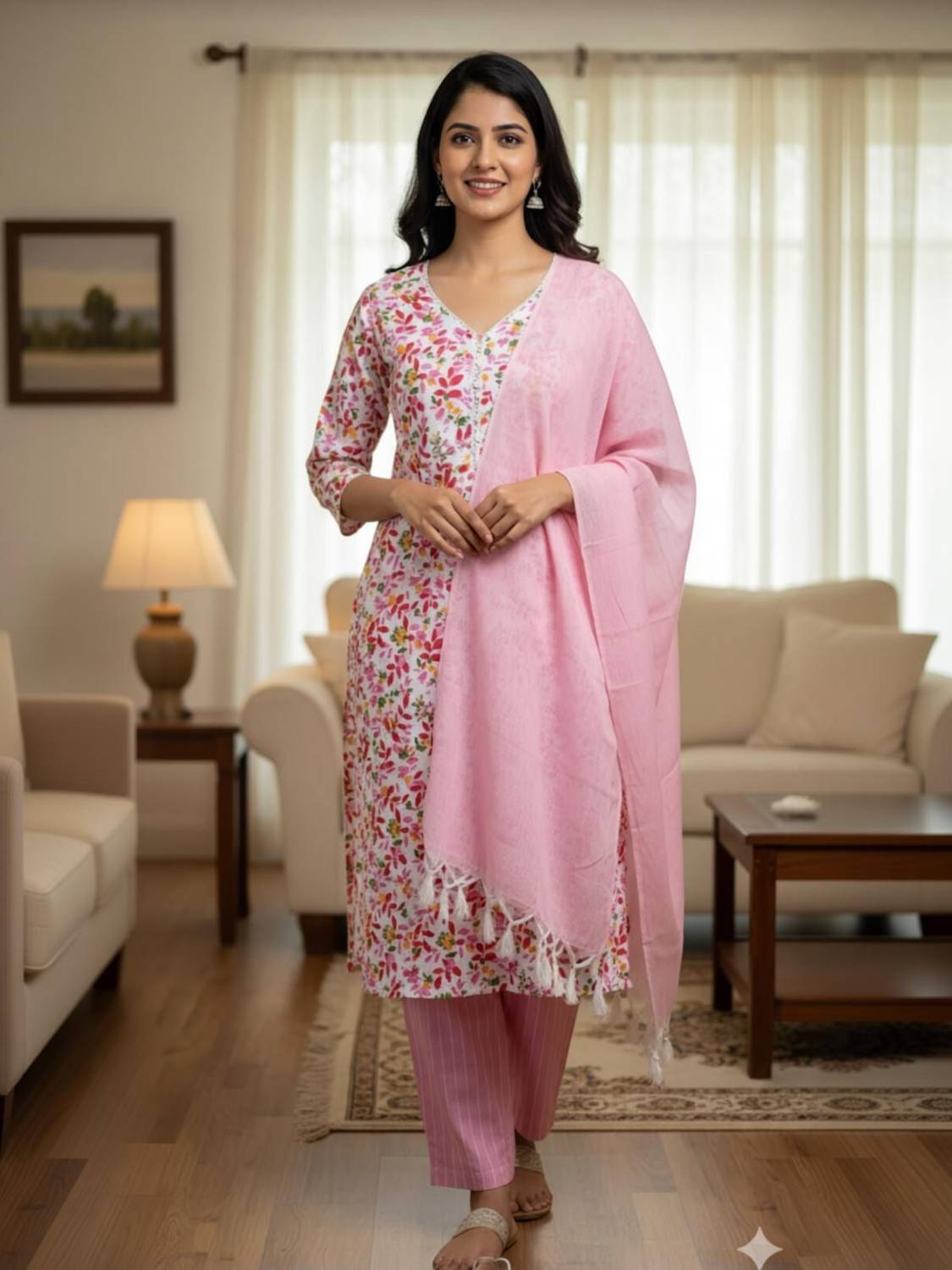 ABCD Women Kurta Pyjama Dupatta Set