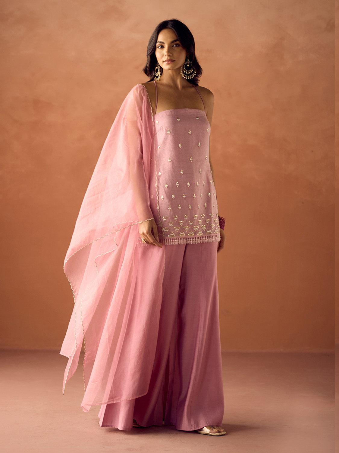 Image of FIORRA Women Kurta Sharara Dupatta Set