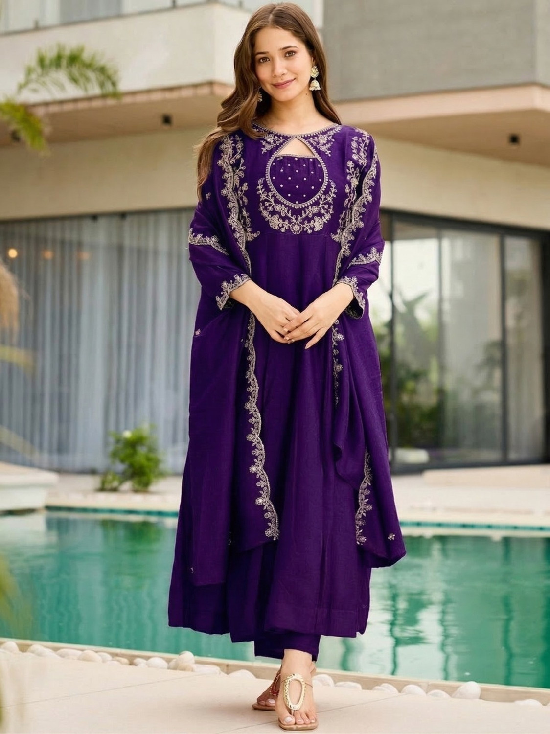 Image of indilook Women Kurta Pant Dupatta Set
