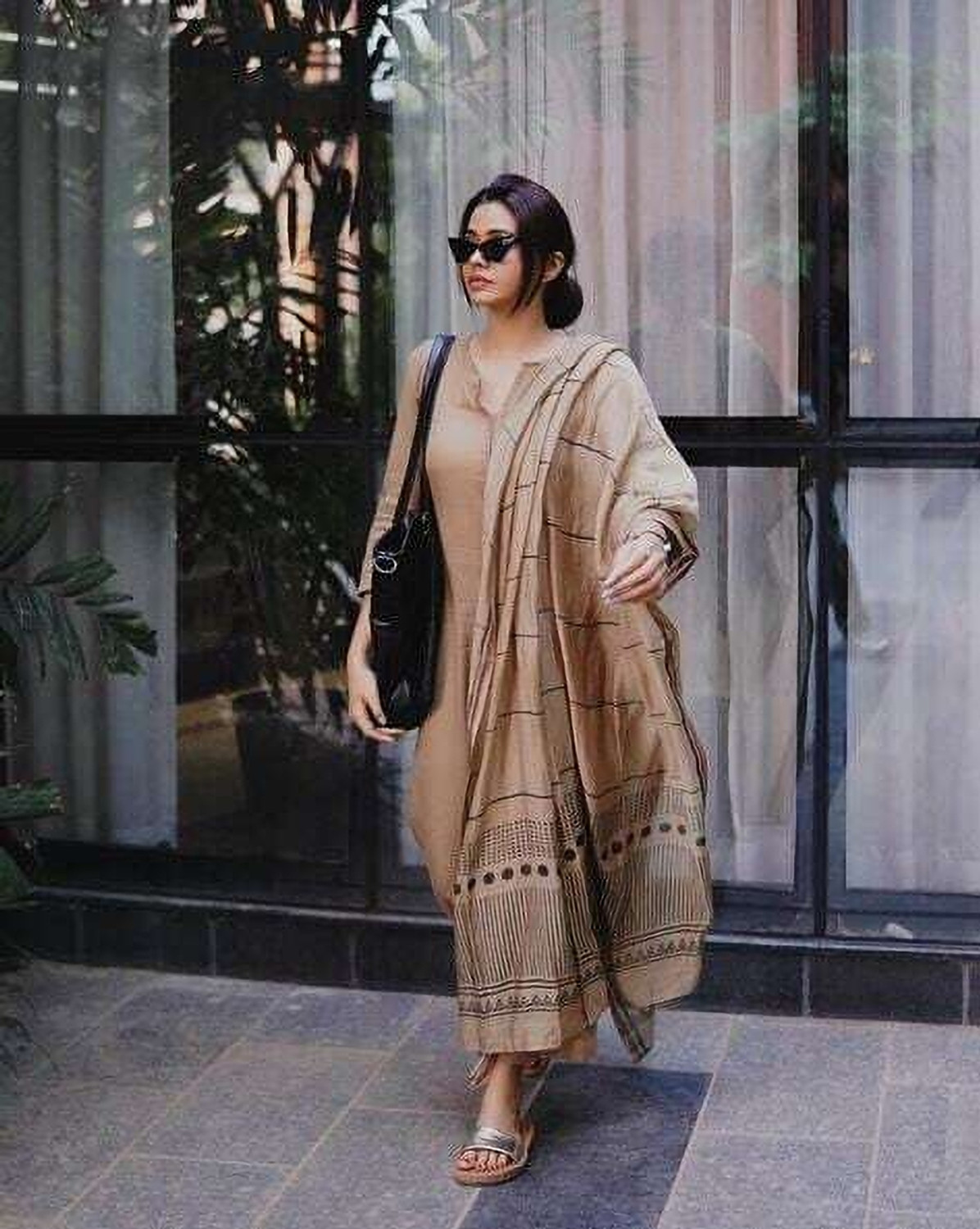 Image of PILUDI HOUSE Solid Kurta, Salwar & Dupatta Set