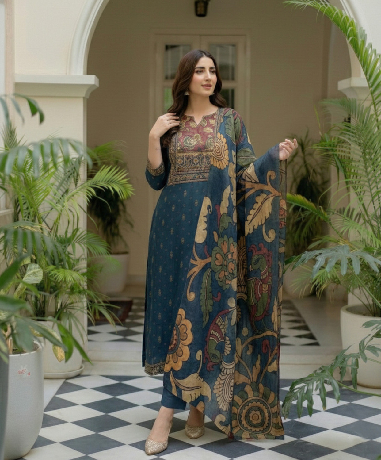 Image of Moda Rapido Women Kurti Pant Dupatta Set