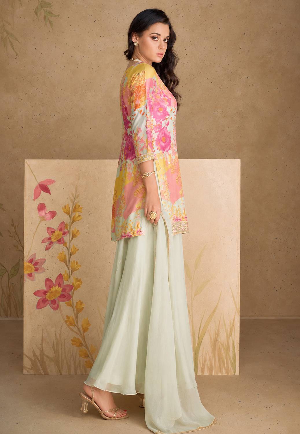 Zero Stitch Women Kurta Palazzo Dupatta Set - Image 4