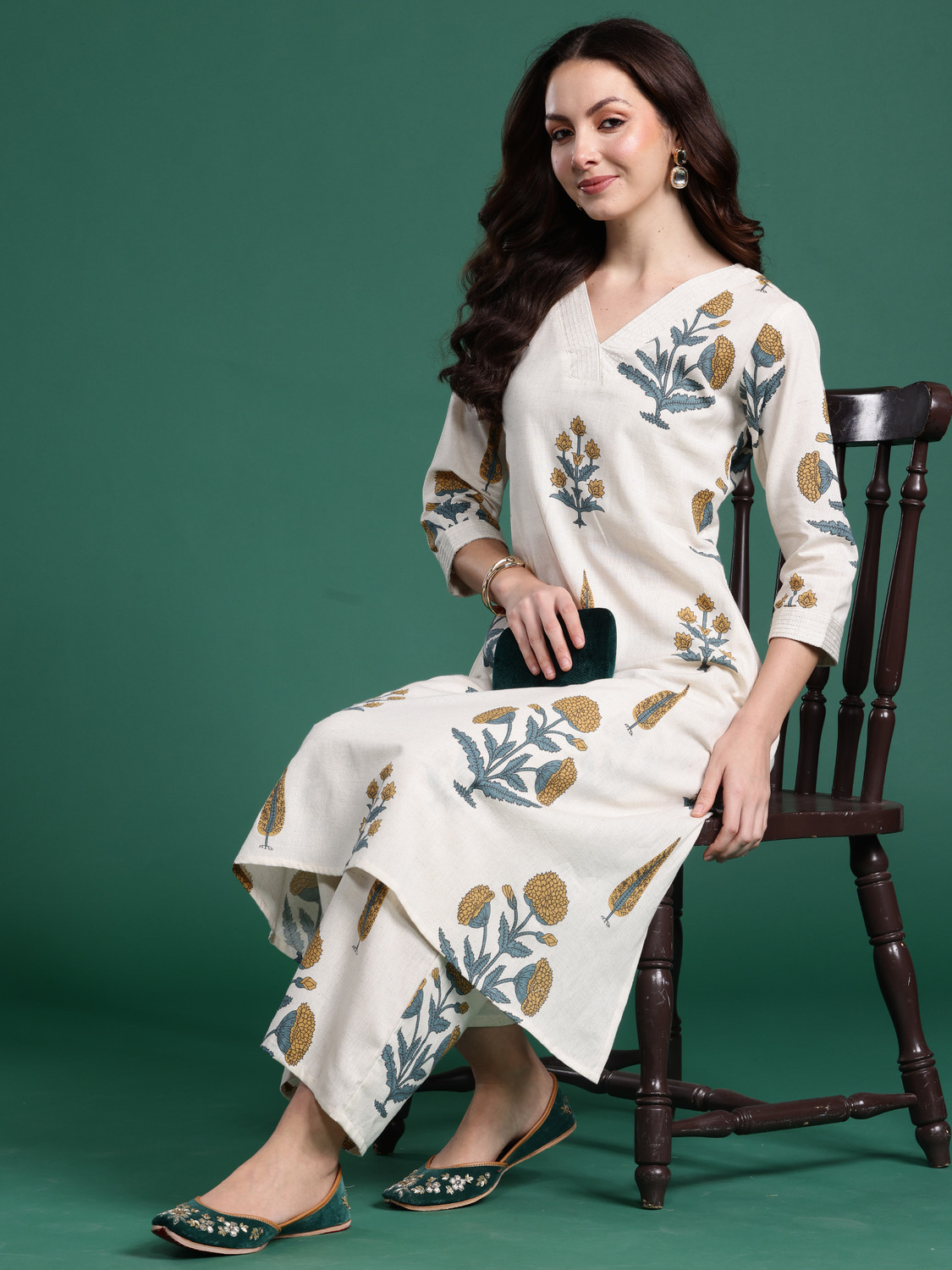 Image of Indo Era Women Kurta Palazzo Set